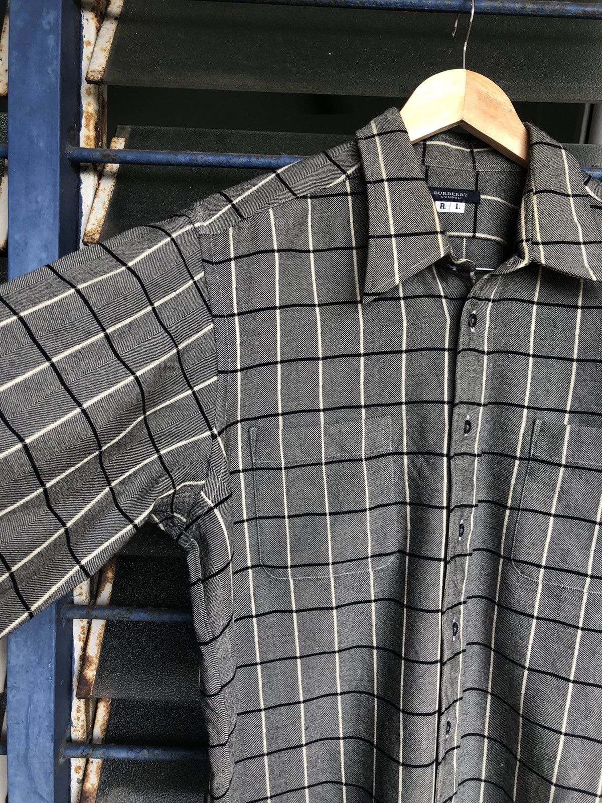 Burberry Vintage Burberry London Gingham Wool Oversize Shirts Size L / US 10 / IT 46 - 10 Thumbnail
