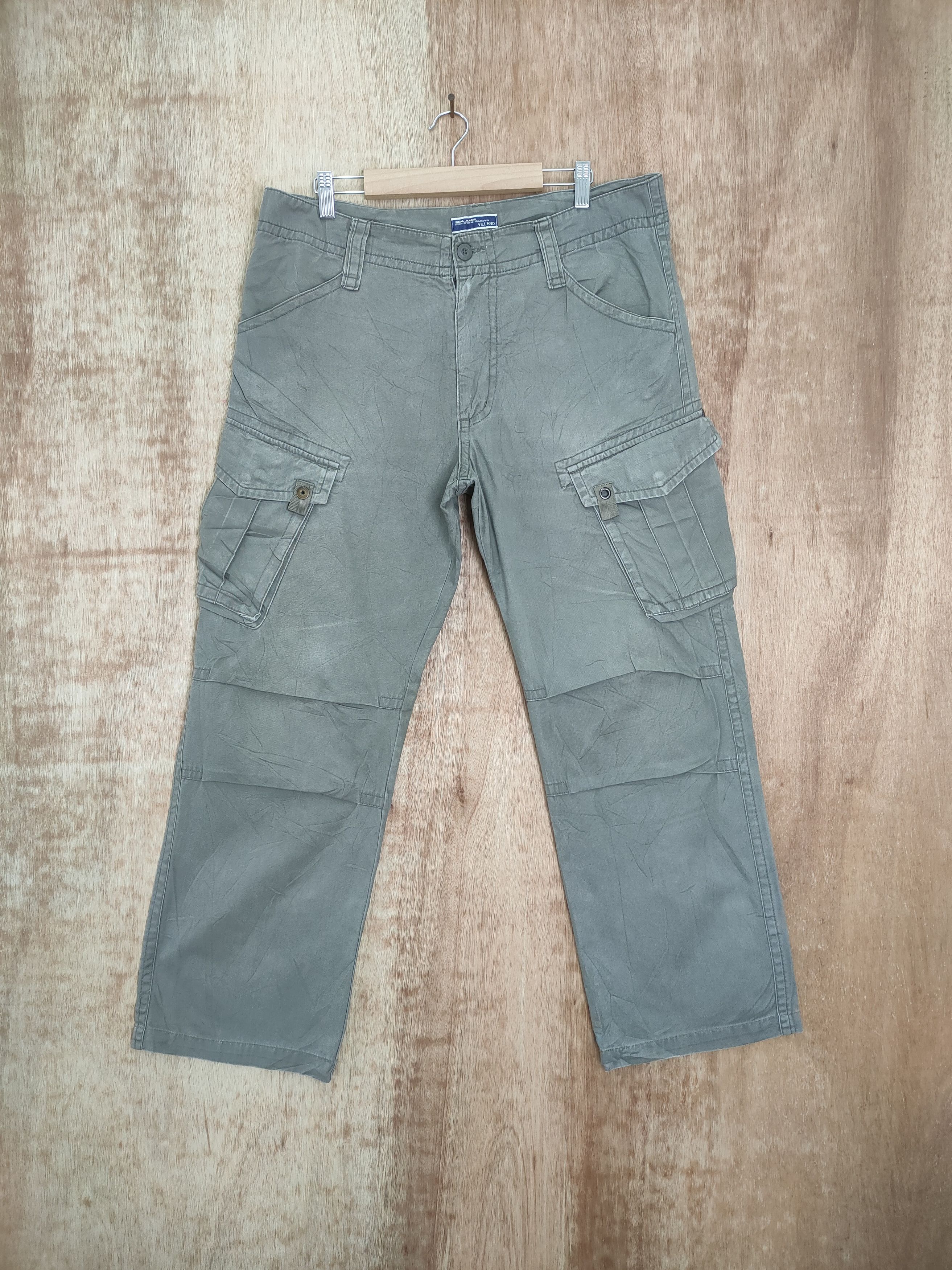 image of Vintage Villand Grey Baggy Cargo Pants, Men's (Size 34)