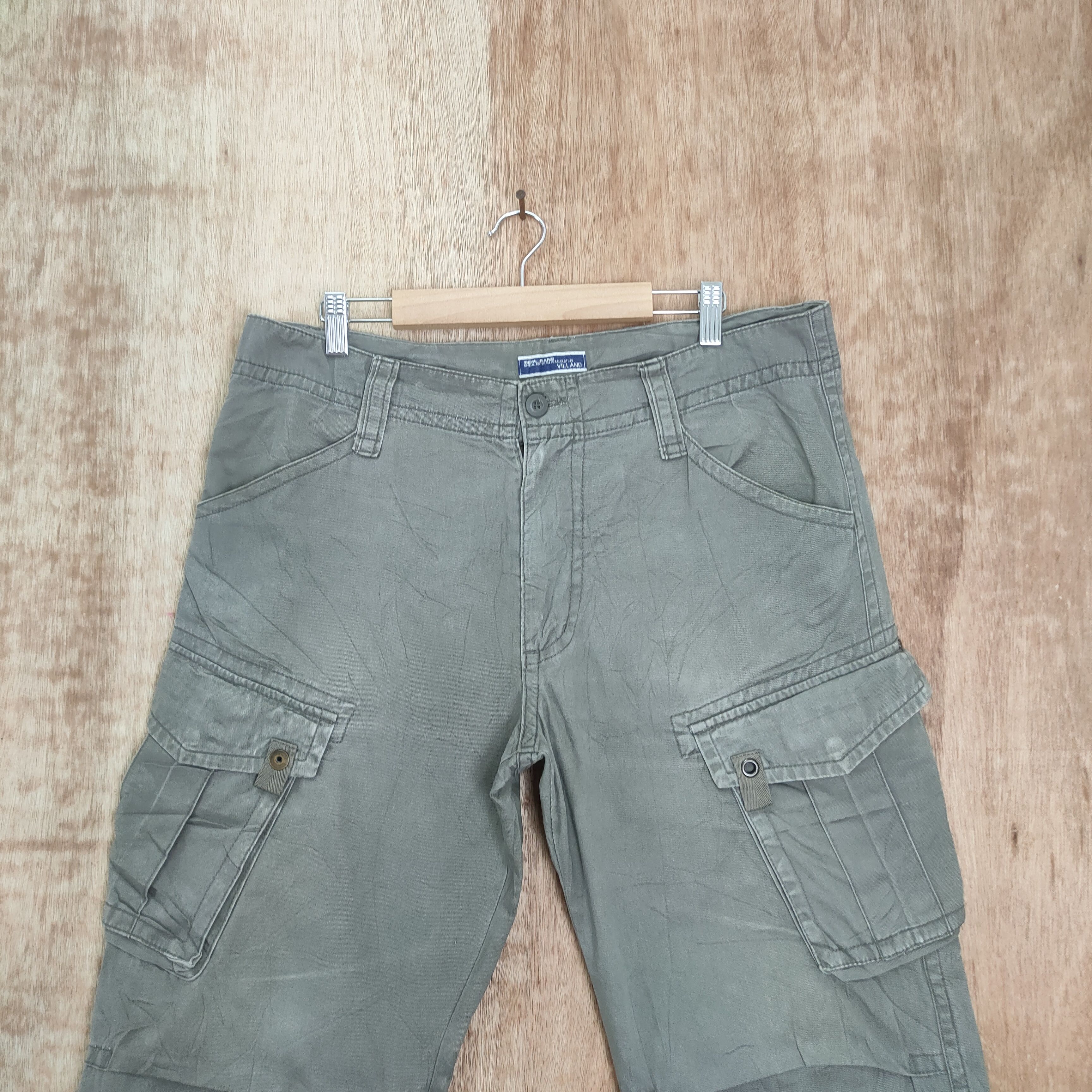 Japanese Brand VINTAGE VILLAND GREY BAGGY CARGO PANTS Size US 34 / EU 50 - 2 Thumbnail