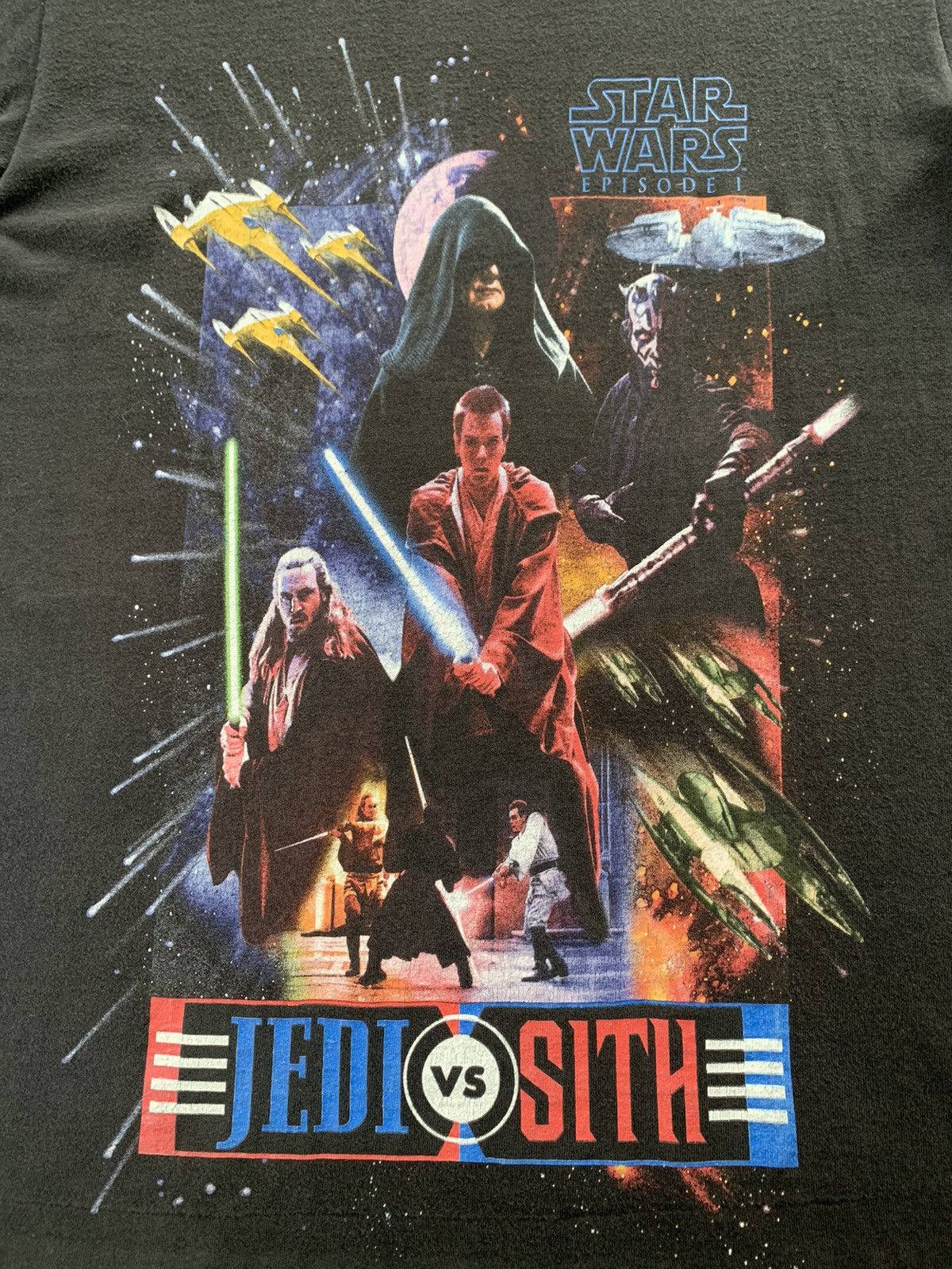 Star Wars Vintage 90s STAR WARS Episode 1 Jedi vs Sith T Shirt Size US L / EU 52-54 / 3 - 9 Thumbnail