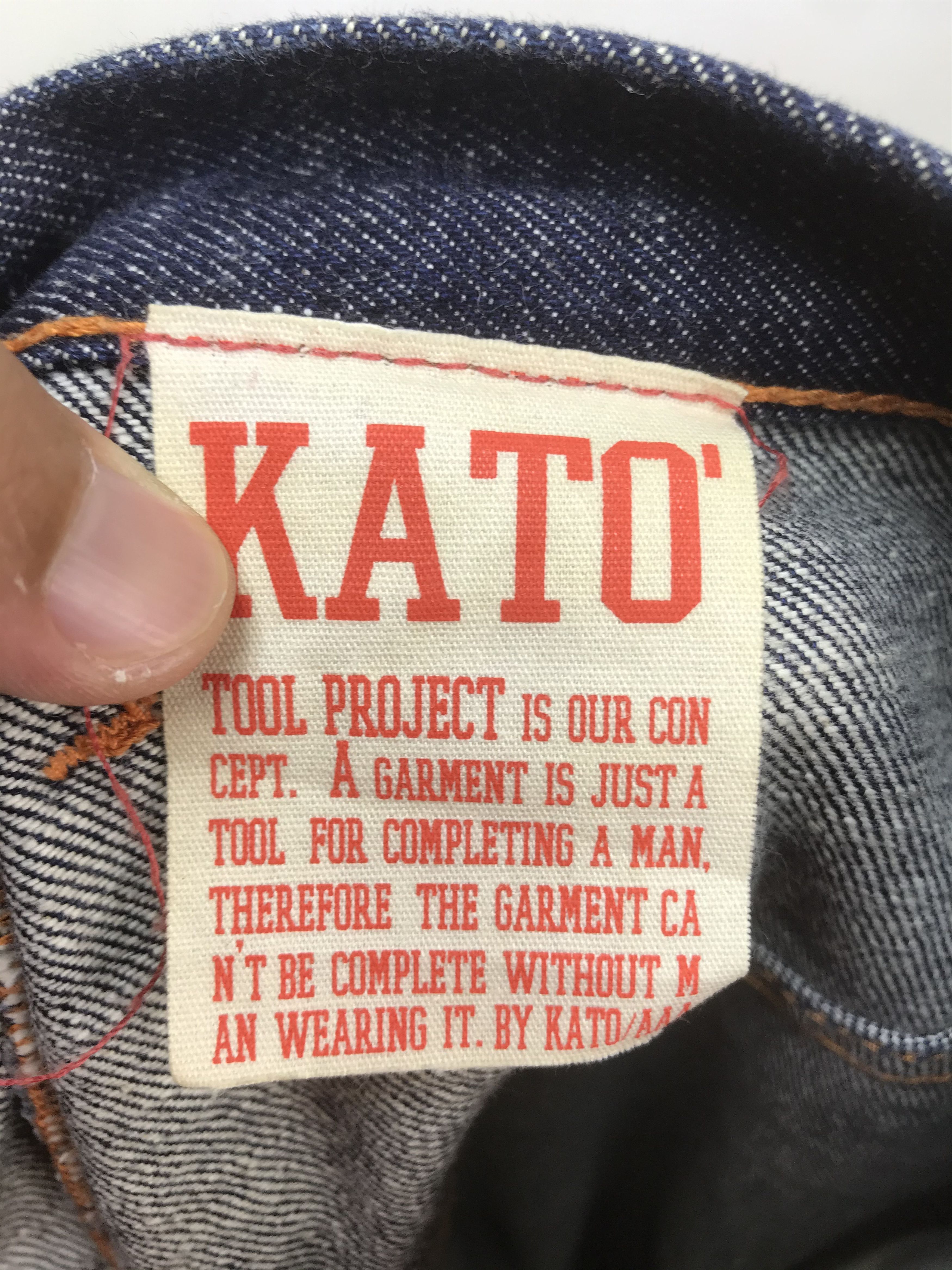Japanese Brand KATO TOOLS PROJECT SELVEDGE RED LINE MADE IN JAPAN PANT Size US 31 - 10 Thumbnail