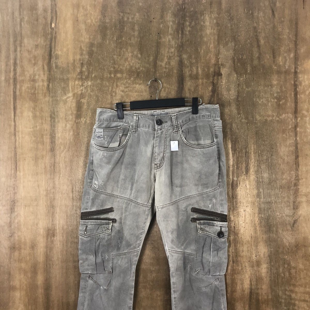Japanese Brand Denim People Republic Grey Multipocket Cargo pants #6281 Size US 31 - 2 Thumbnail