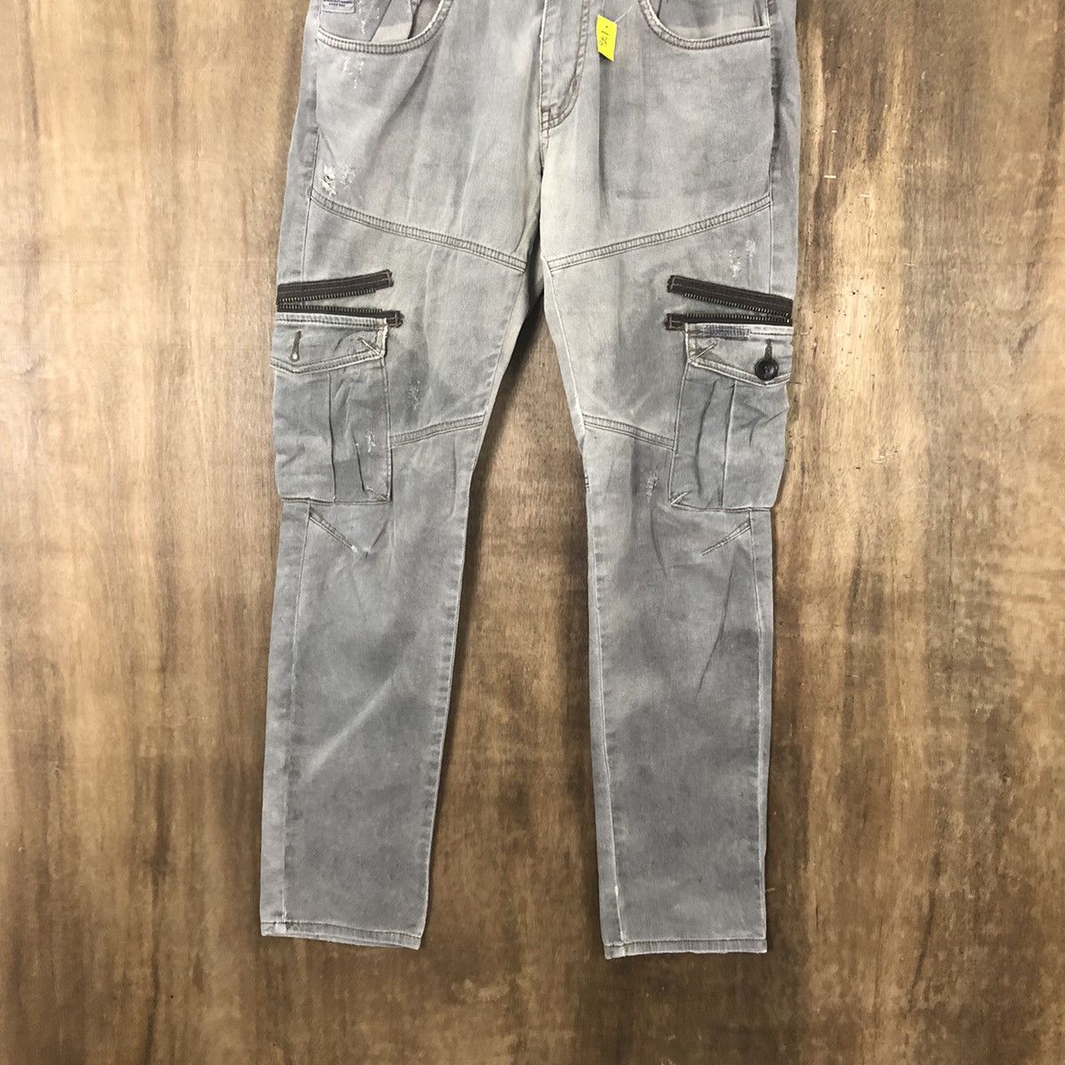Japanese Brand Denim People Republic Grey Multipocket Cargo pants #6281 Size US 31 - 3 Thumbnail