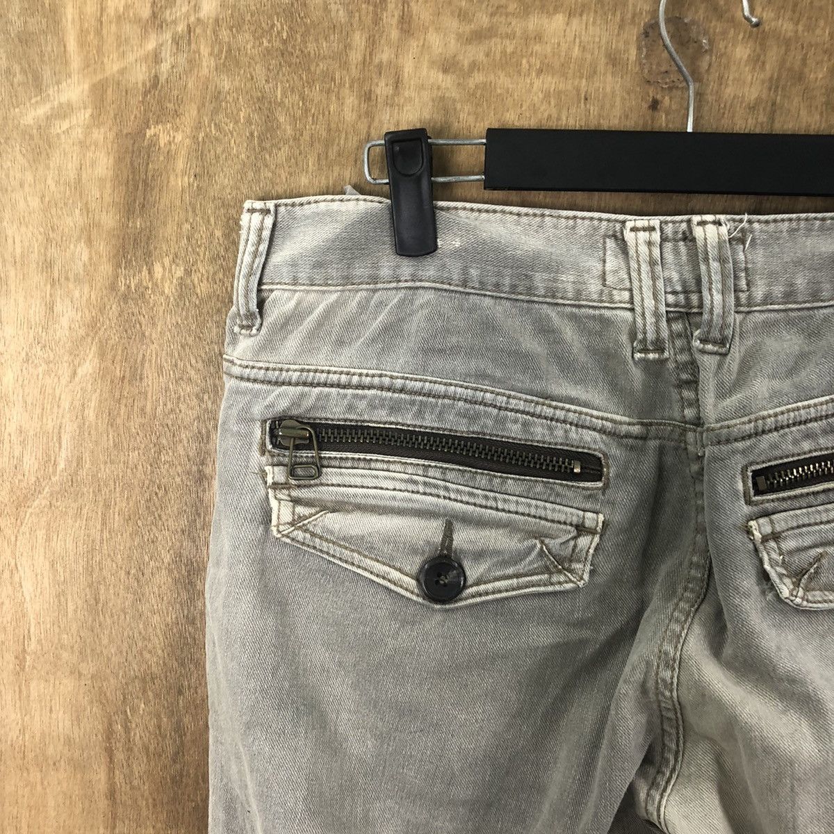 Japanese Brand Denim People Republic Grey Multipocket Cargo pants #6281 Size US 31 - 11 Thumbnail