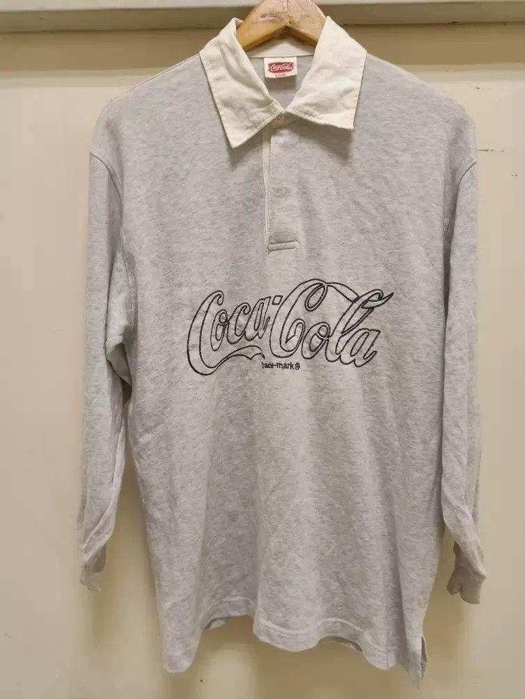 Coca Cola × Vintage vintage 90s coca cola rugby shirt logo embroidery Size US M / EU 48-50 / 2 - 1 Thumbnail
