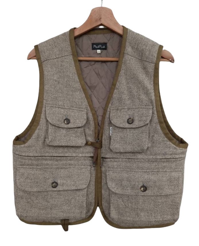 image of Tracey Vest Vintage Maul Ruck Fisherman Vest in Light Brown, Men's (Size Medium)
