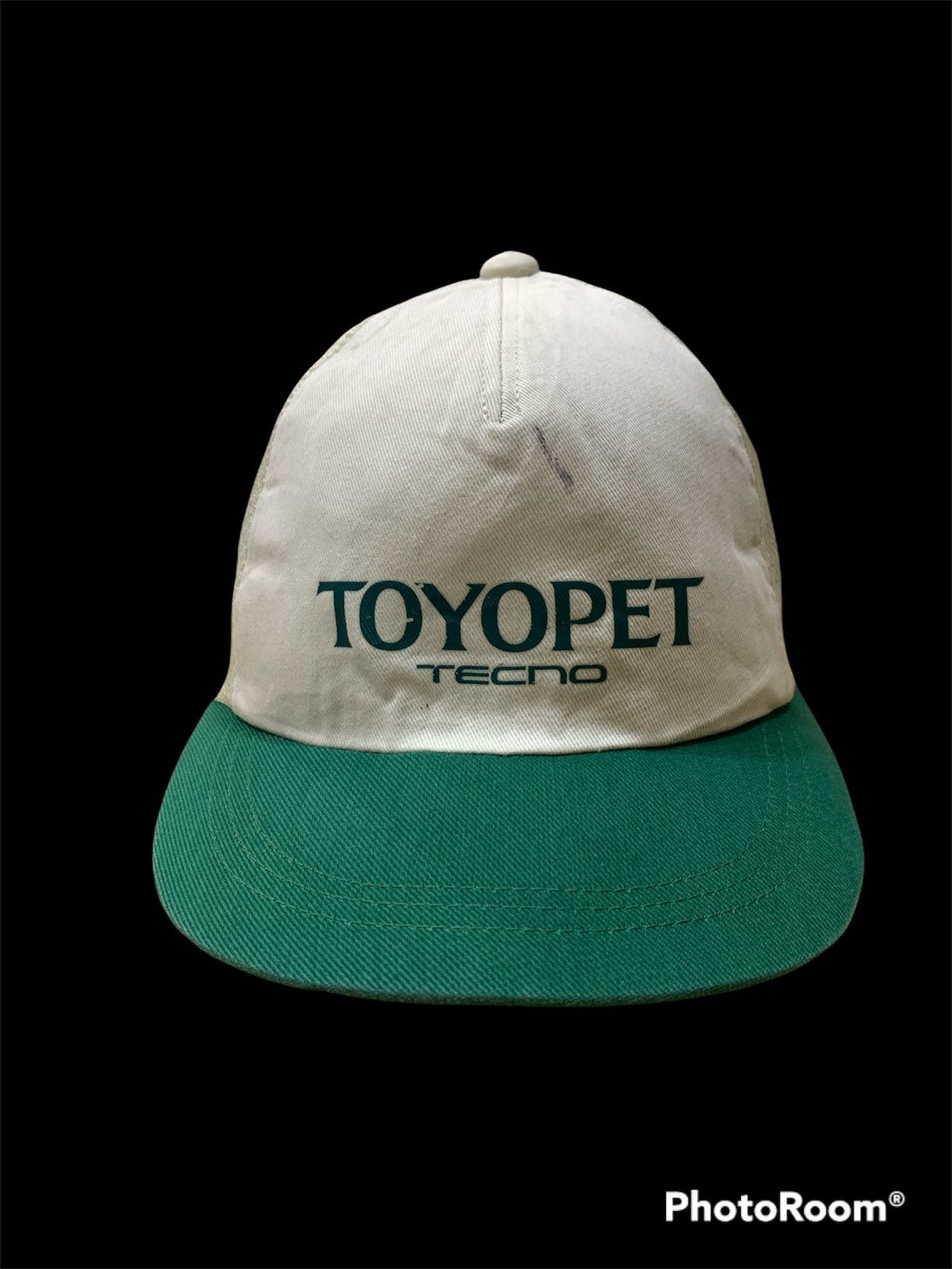 image of Racing x Vintage 1970S Toyota Toyopet Tecno Half Trucker Cap Hat in Green White, Men's