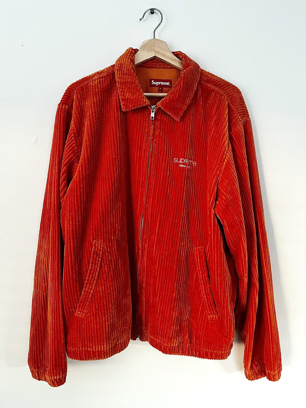 Supreme Supreme Wide Wale Corduroy Harrington Jacket Orange | Grailed