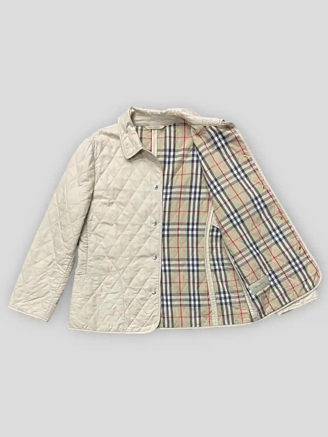 Vintage Burberry Nova Check Quilted Jacket Made In England