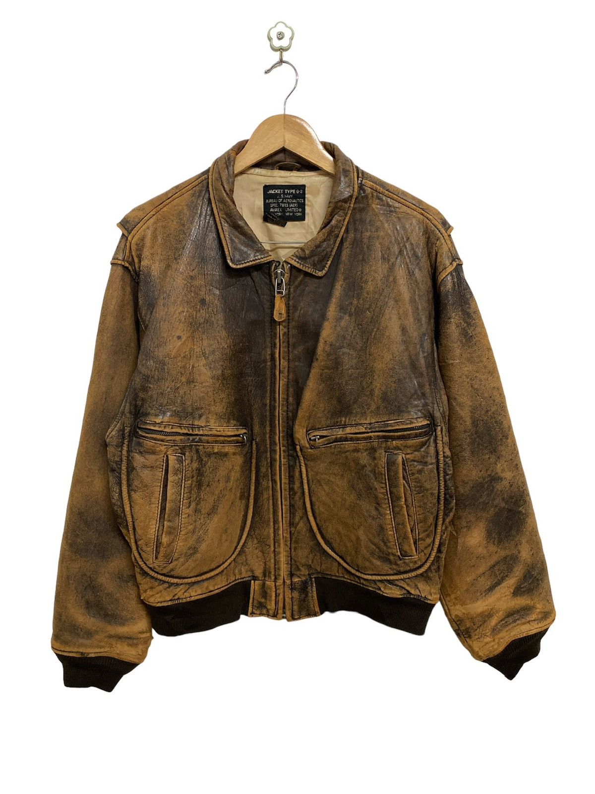 vintage AVIREX G-2 leather flight jacket