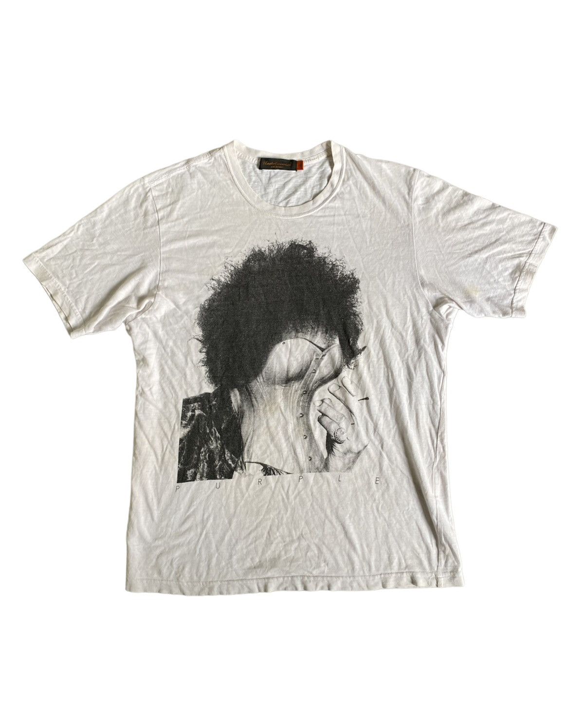 image of Undercover Ss07 Purple Illusion Tee in White, Men's (Size Medium)