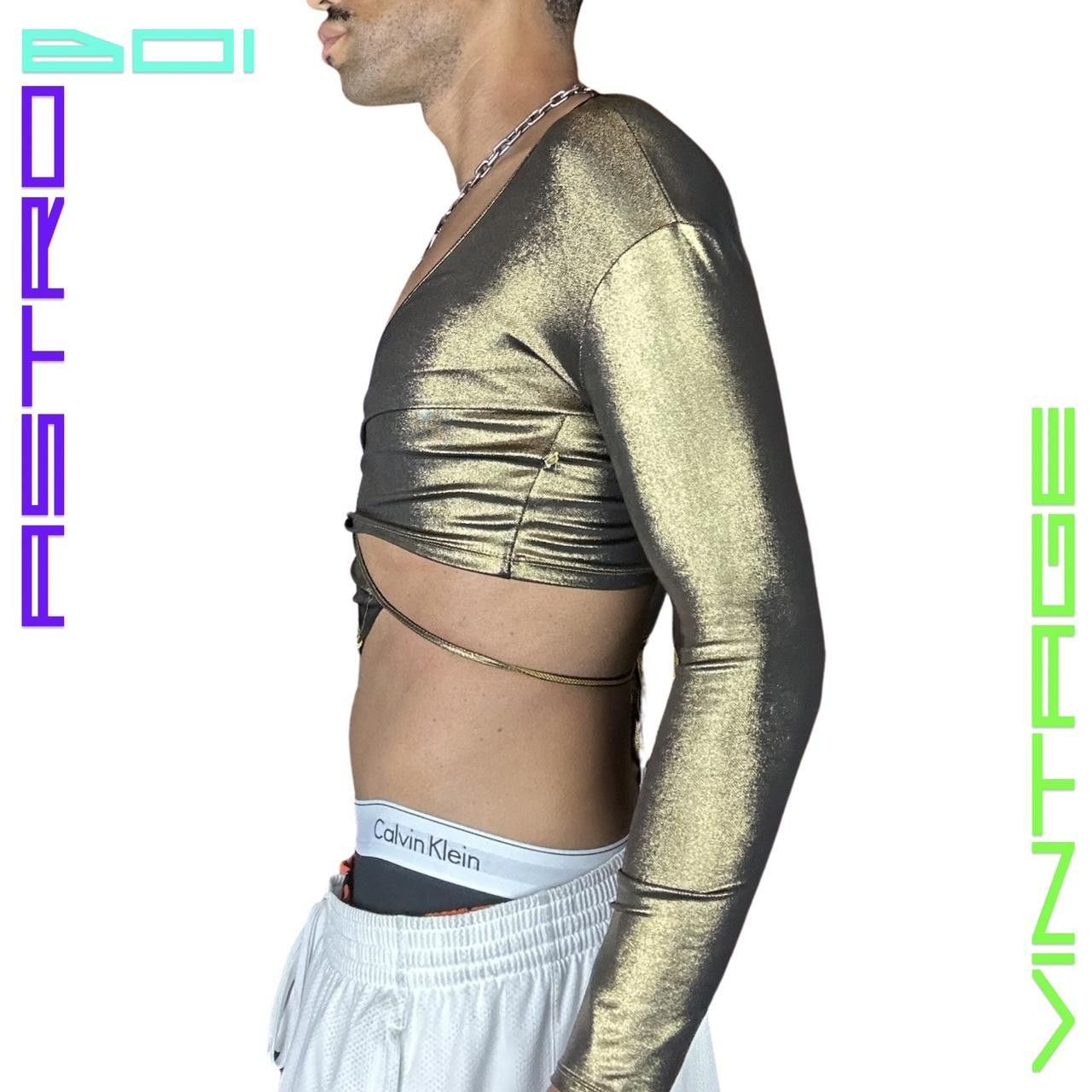 American Apparel Vintage American Apparel Gold Wrap Crop Top - Small Size S / US 4 / IT 40 - 5 Thumbnail