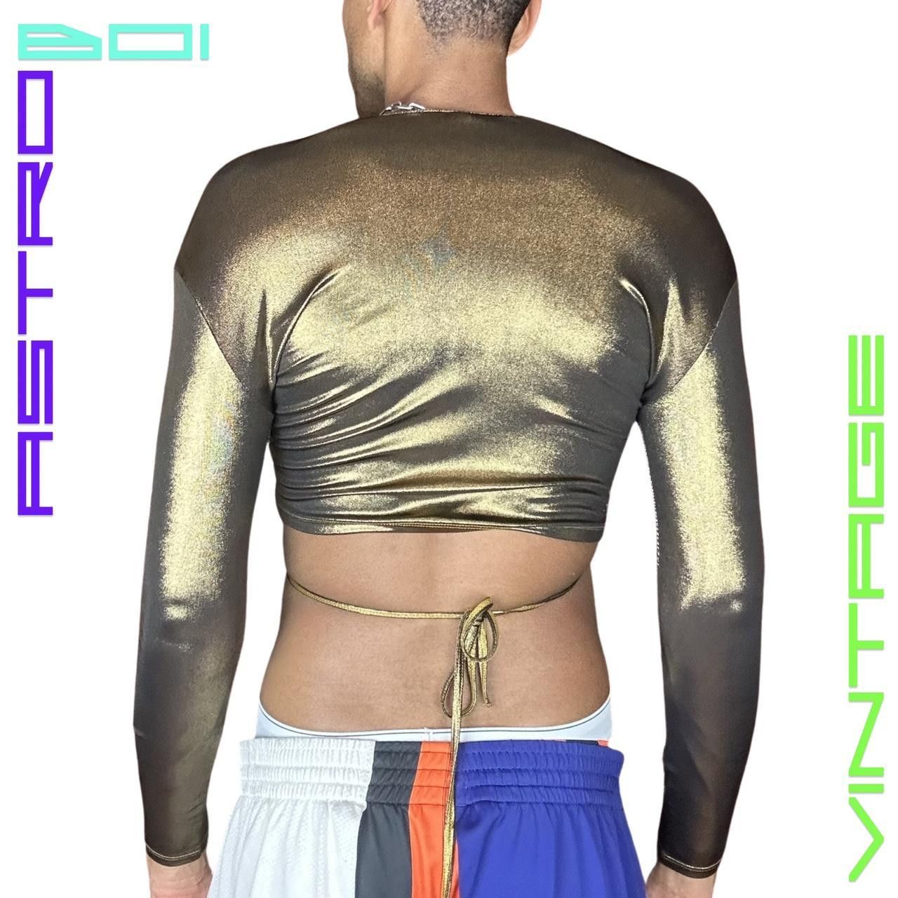 American Apparel Vintage American Apparel Gold Wrap Crop Top - Small Size S / US 4 / IT 40 - 4 Thumbnail