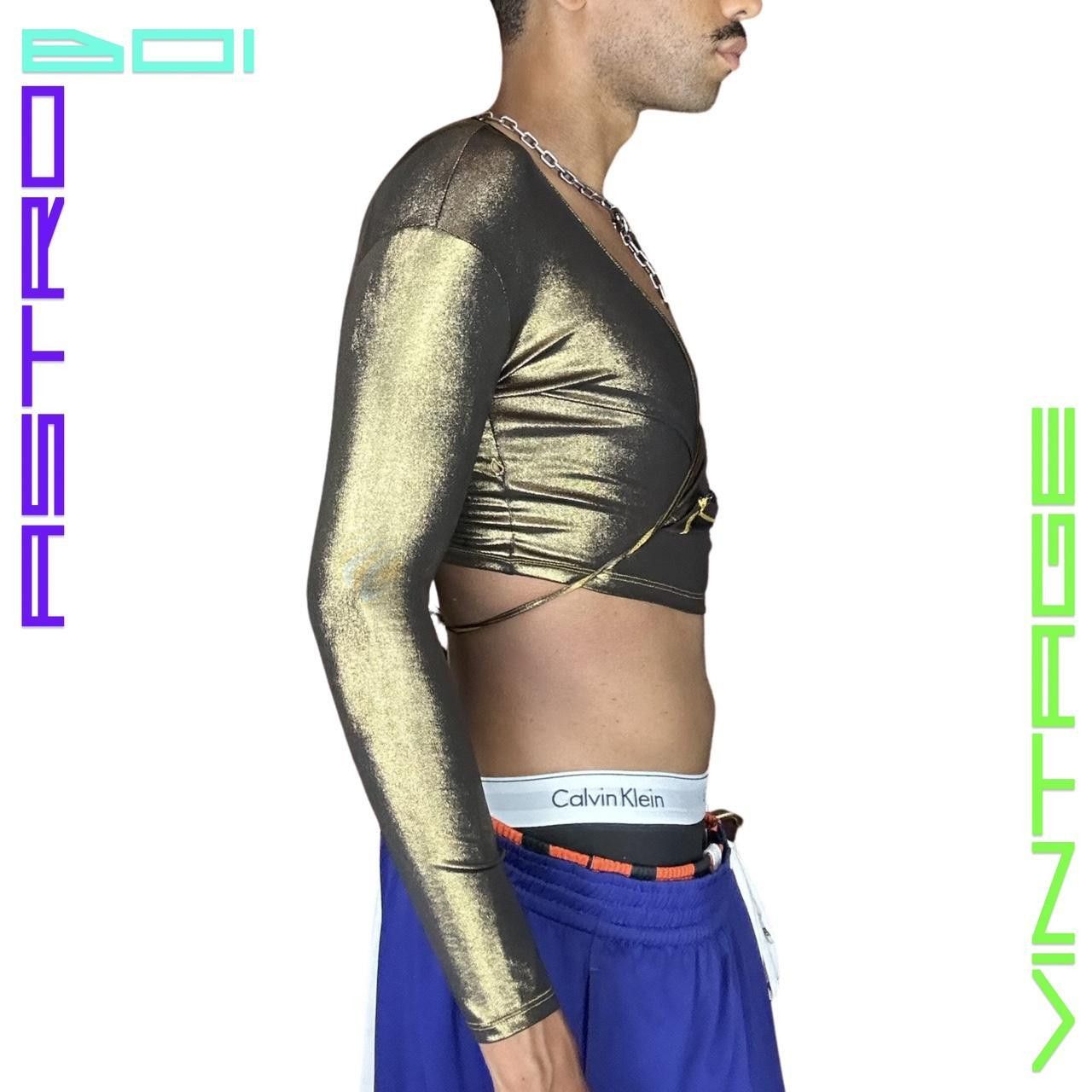 American Apparel Vintage American Apparel Gold Wrap Crop Top - Small Size S / US 4 / IT 40 - 3 Thumbnail