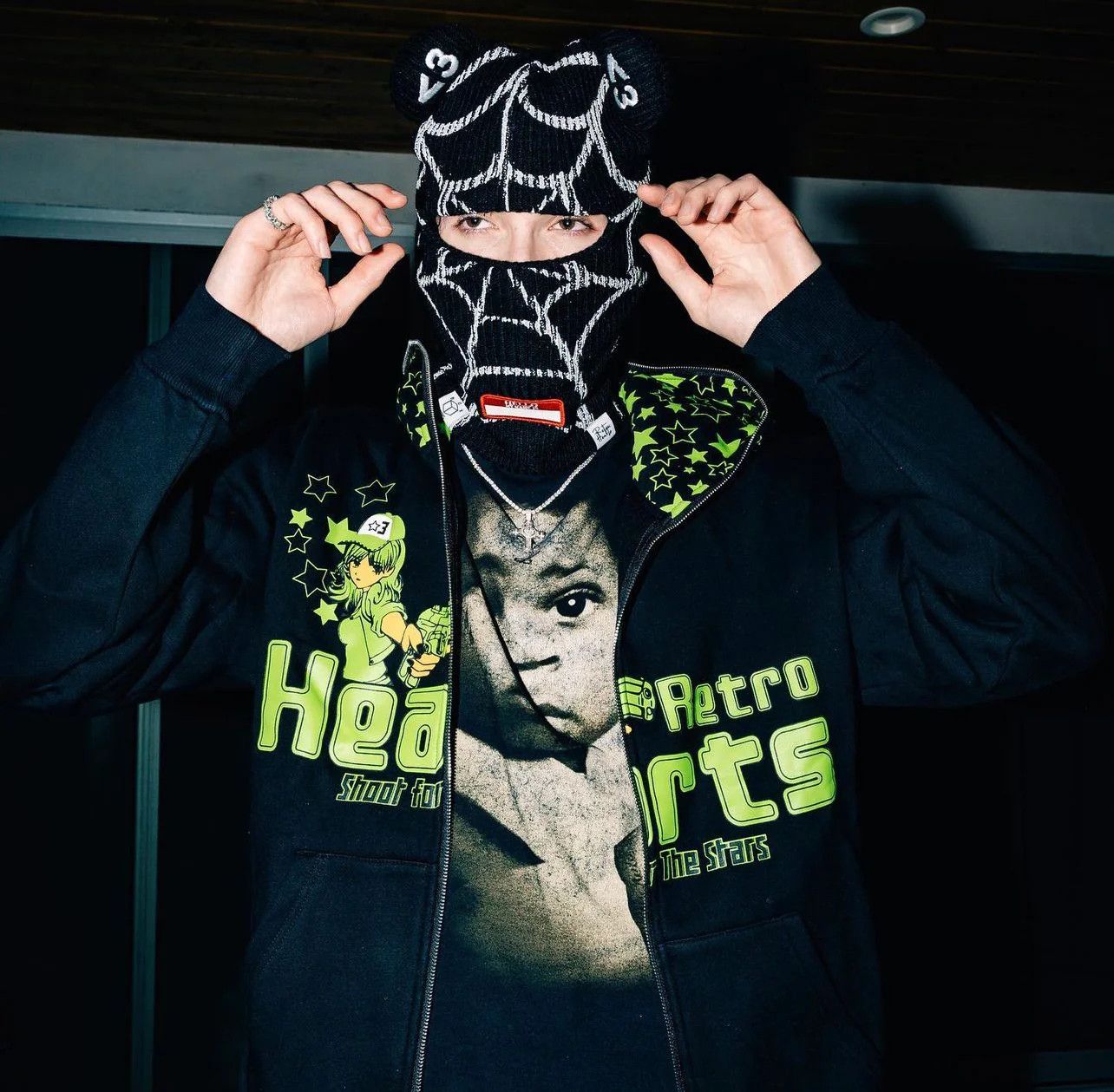 Other Box Boys x Retro Hearts Black Spider Web Bear Balaclava <3 Size ONE SIZE - 9 Thumbnail