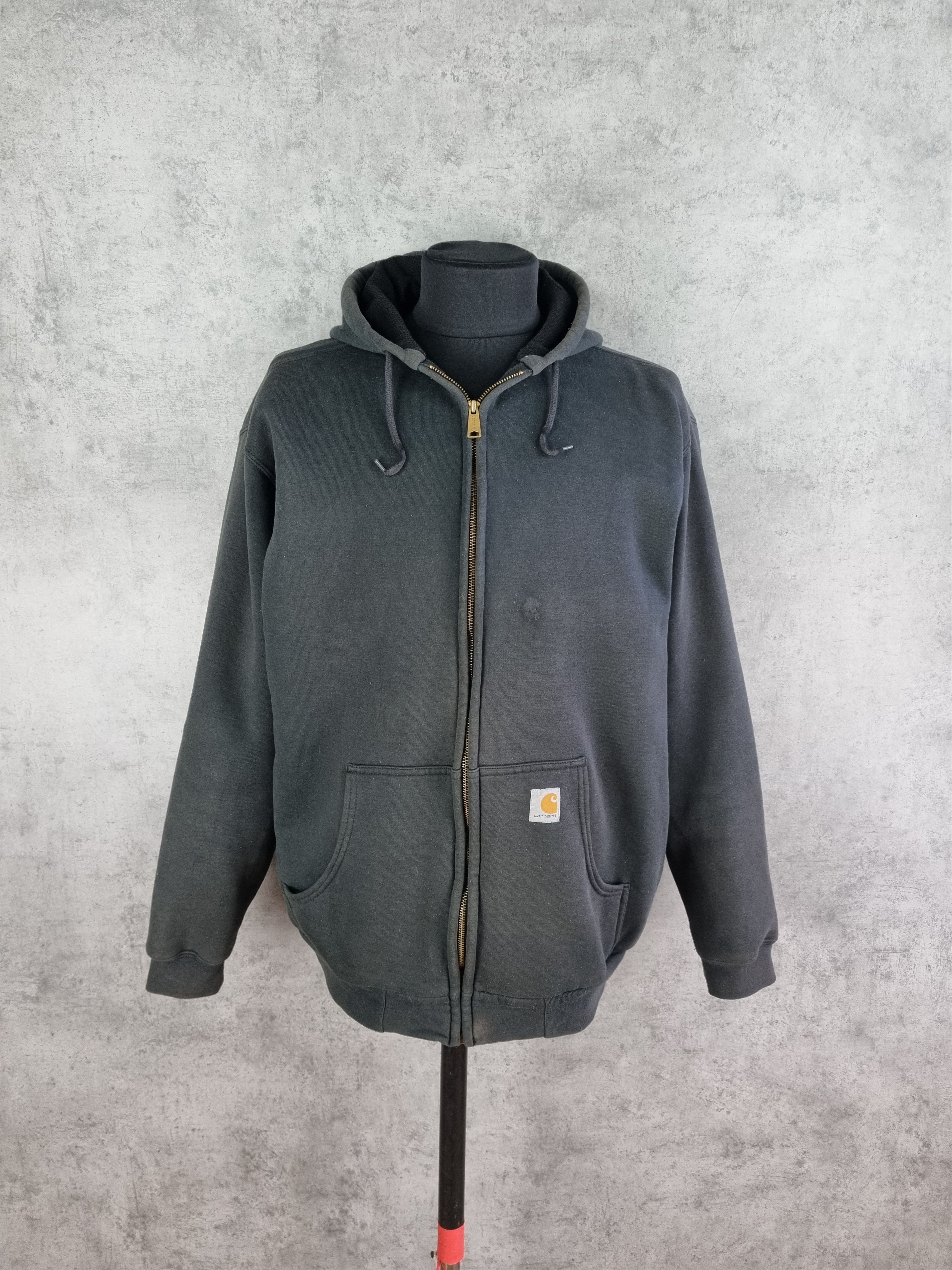 Carhartt × Vintage 90s Thrashed Vintage Carhartt Heavy Zip Up Faded Hoodie Size US XL / EU 56 / 4 - 21 Thumbnail