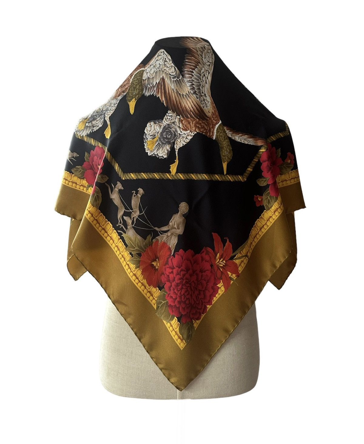 VINTAGE SALVATORE FERRAGAMO SILK SCARF