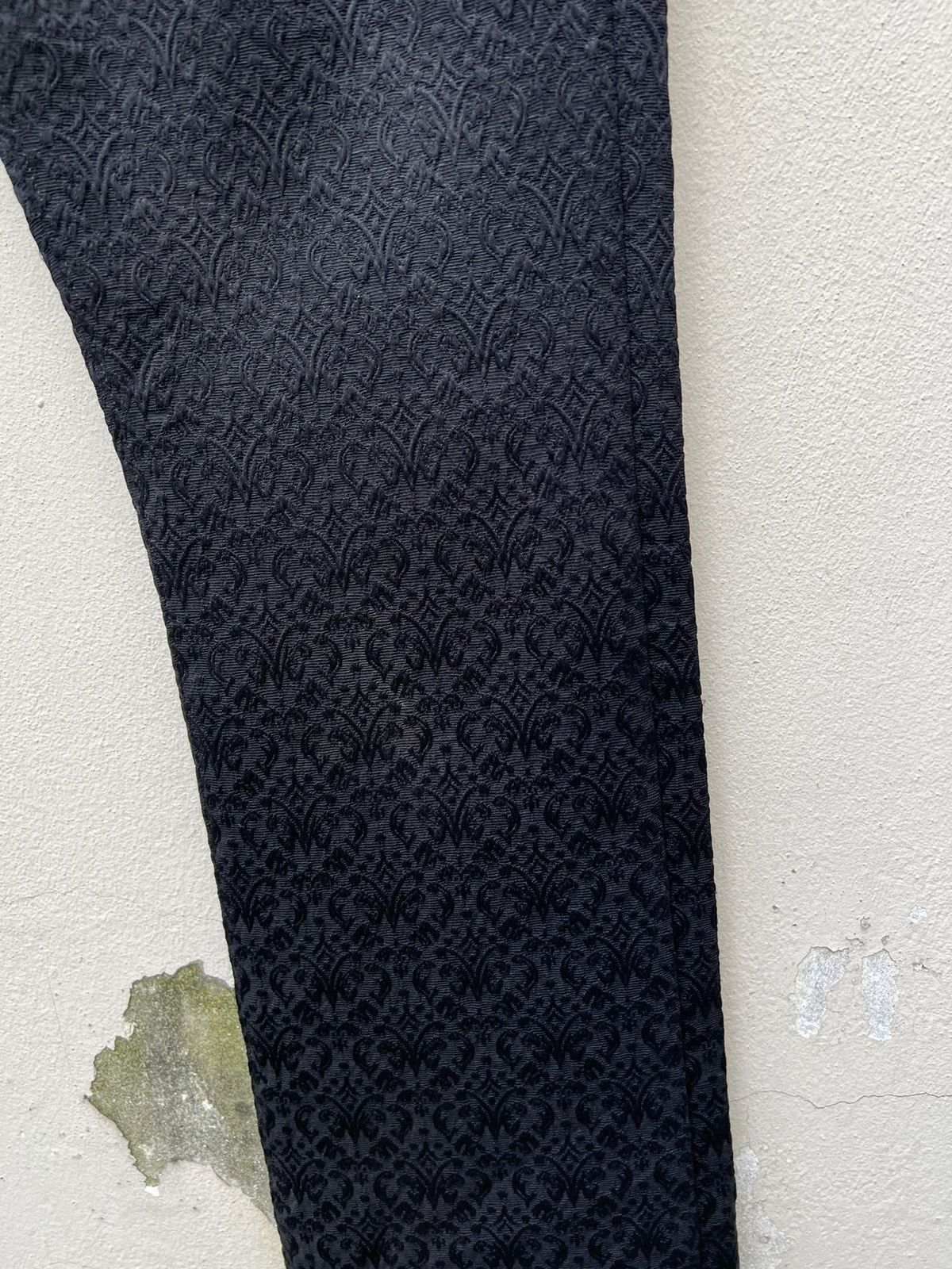 Vintage Black Varia Japan Jacquard Black Polyester Flare Pant Size US 29 - 12 Thumbnail