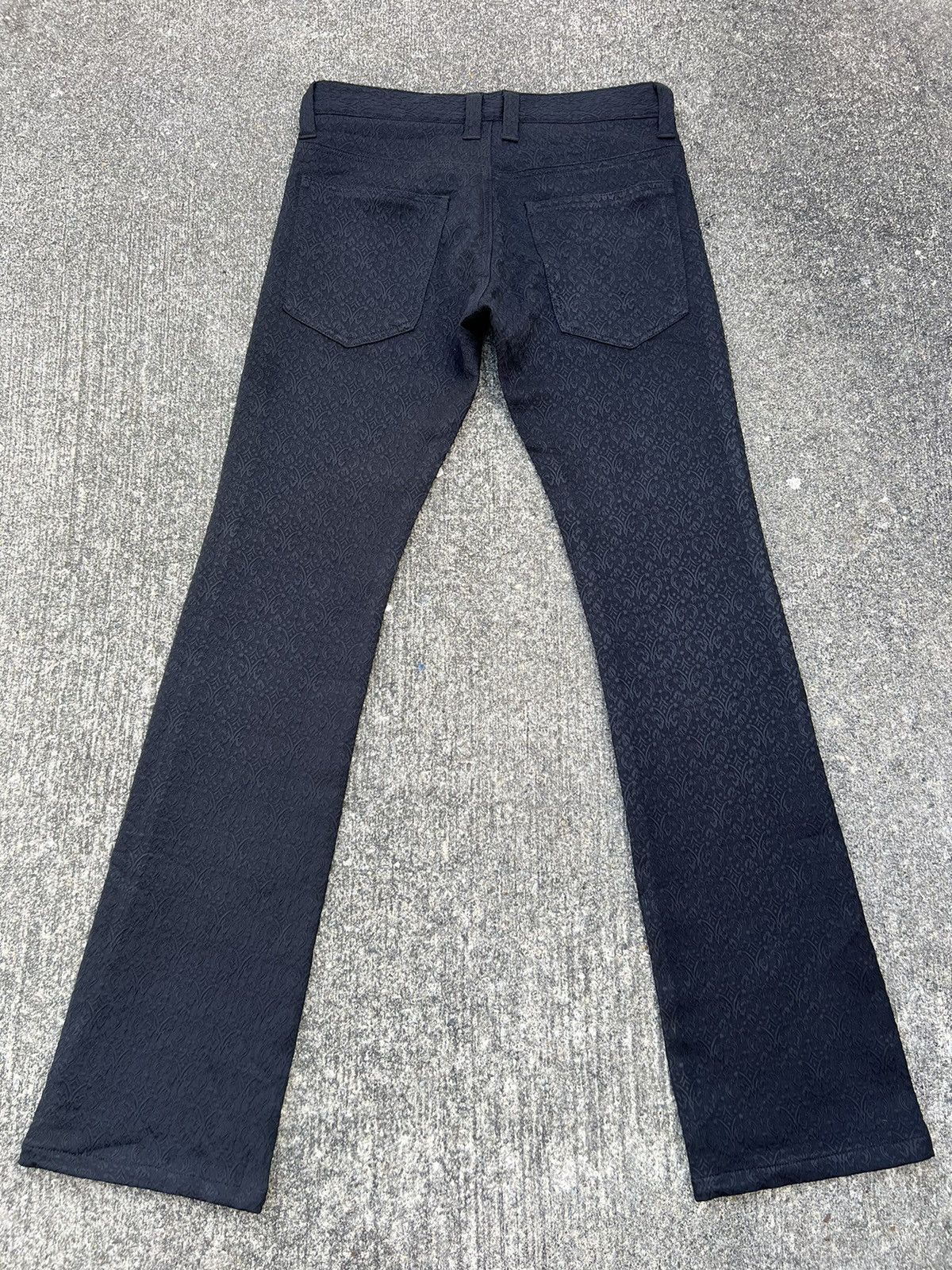 Vintage Black Varia Japan Jacquard Black Polyester Flare Pant Size US 29 - 5 Thumbnail