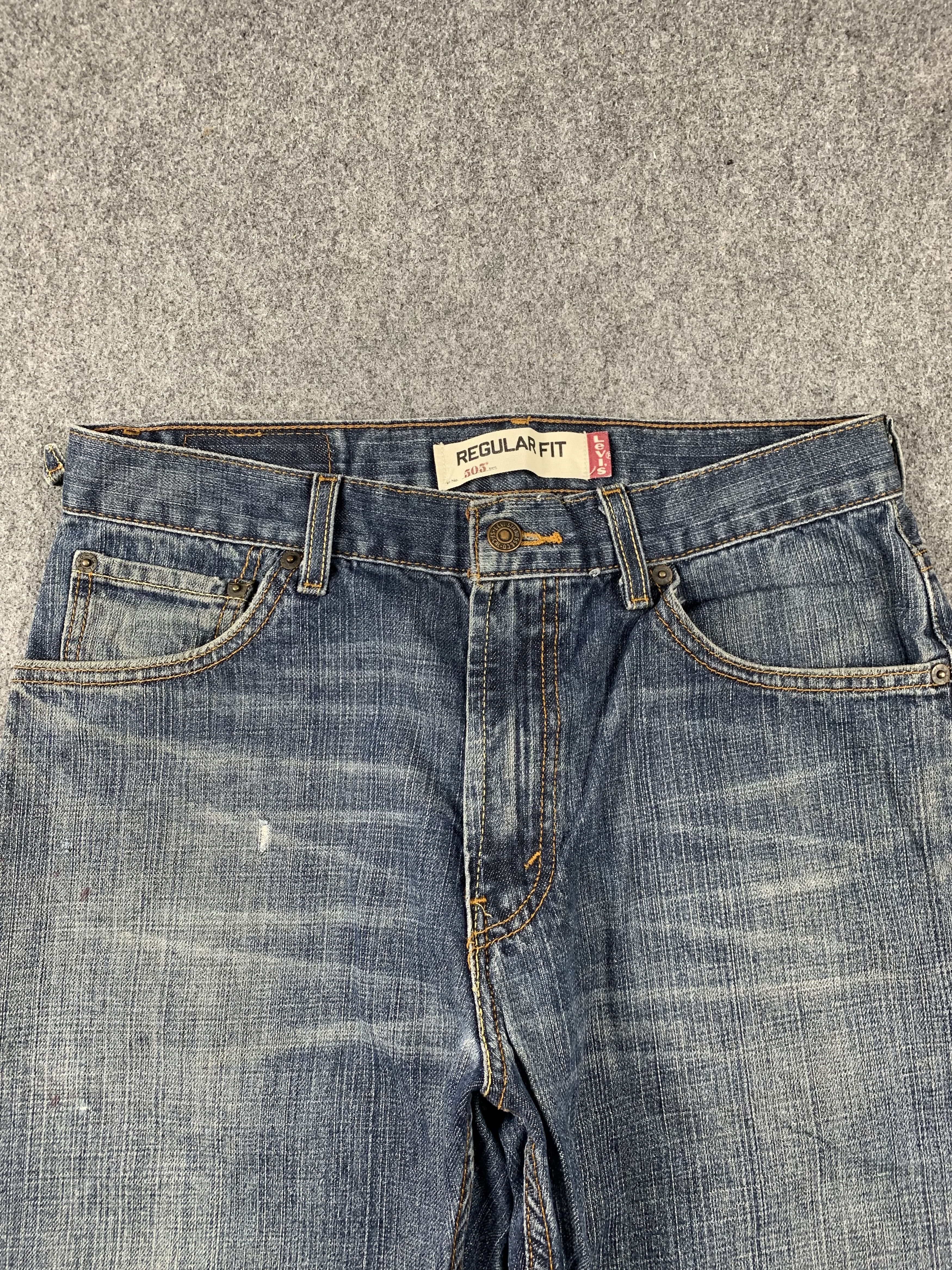 Levi's Vintage Levis 505 Faded Blue Jeans DP2121 Size US 29 - 2 Thumbnail