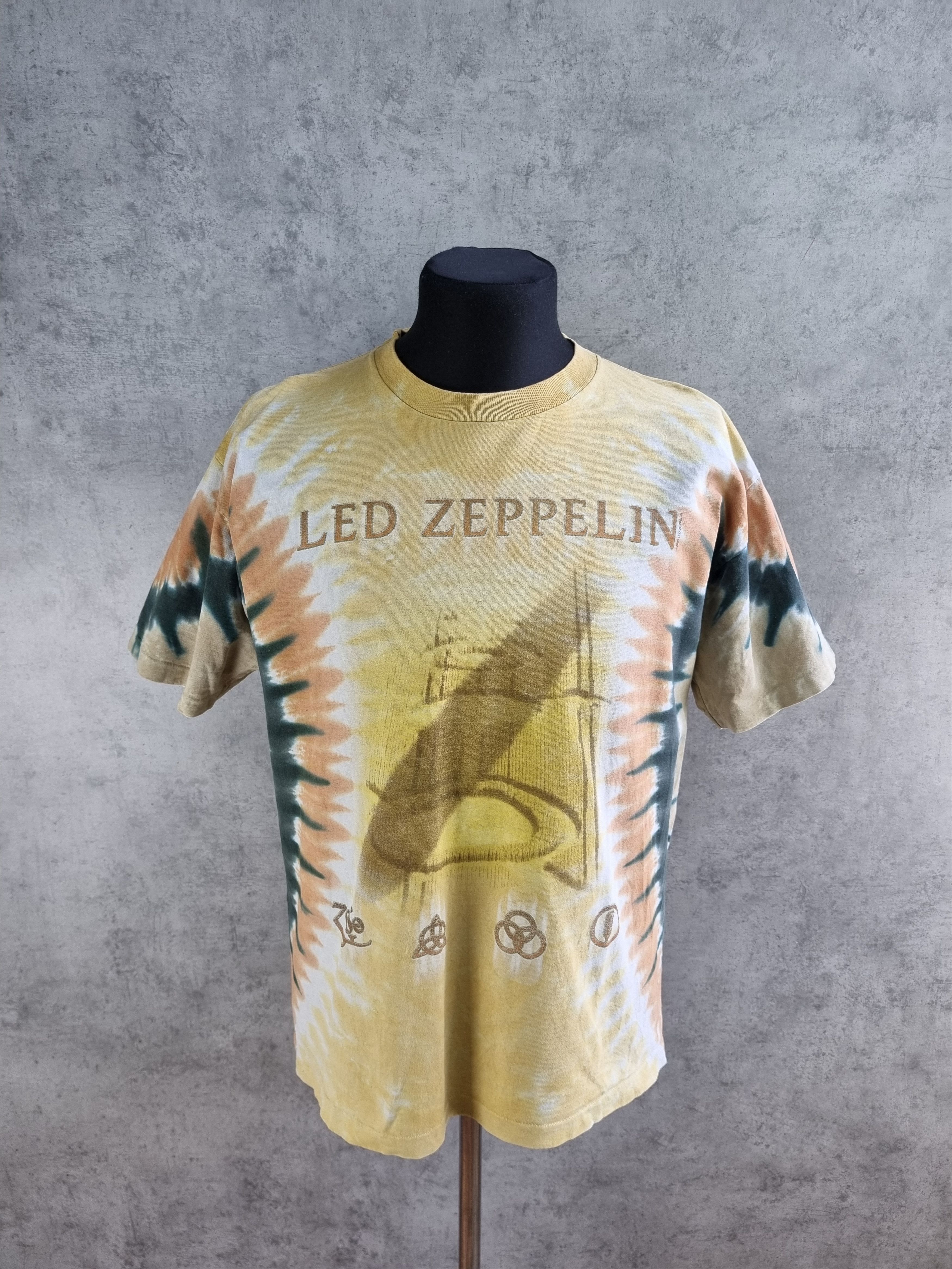 90s Led Zeppelin Single Stitch Rare Tie Dye tee shirt - Main Image
