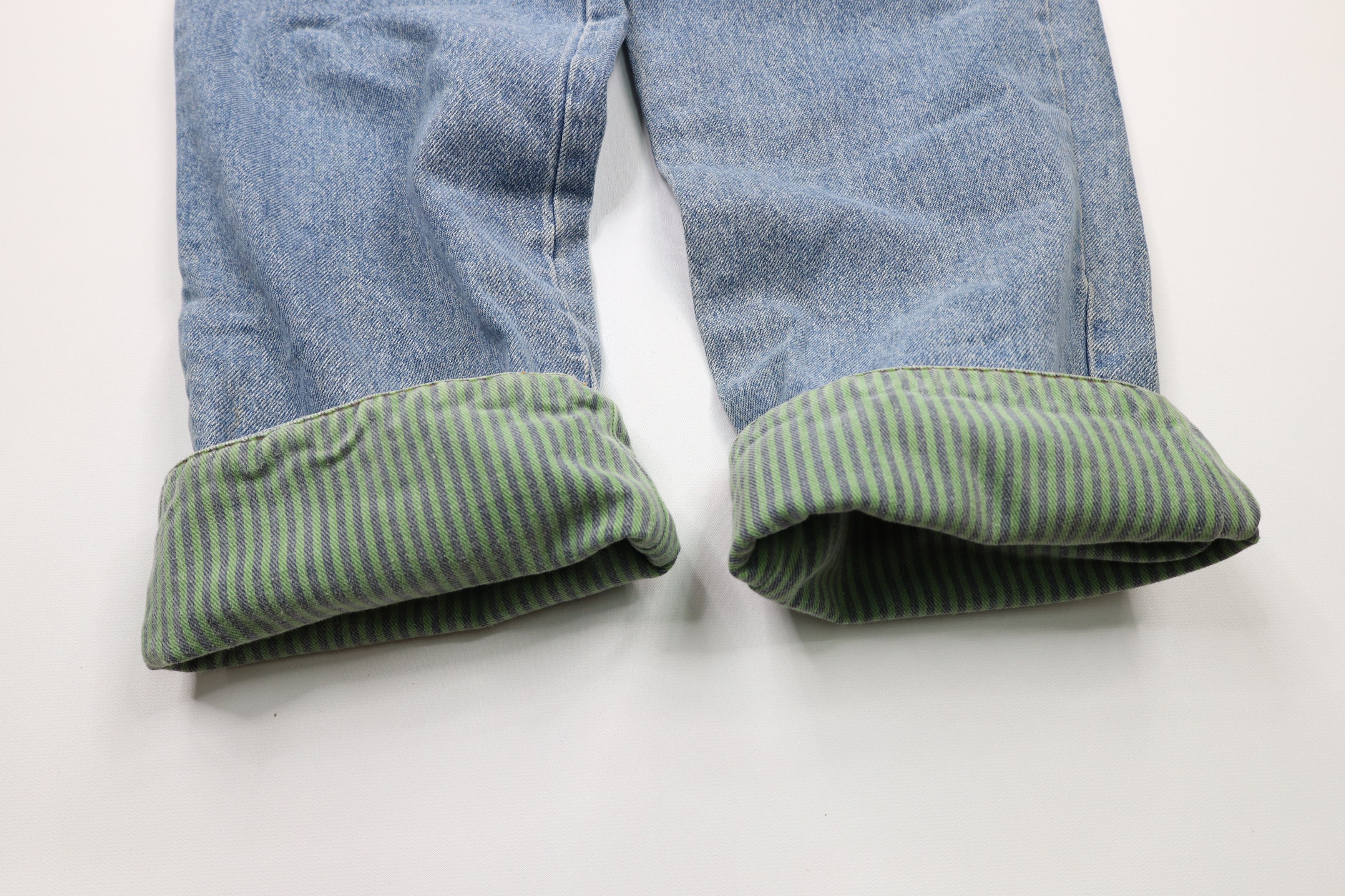 Vintage NOS Vintage 90s Major Damage Patchwork Flip Cuff Denim Jeans Size US 32 / EU 48 - 5 Thumbnail