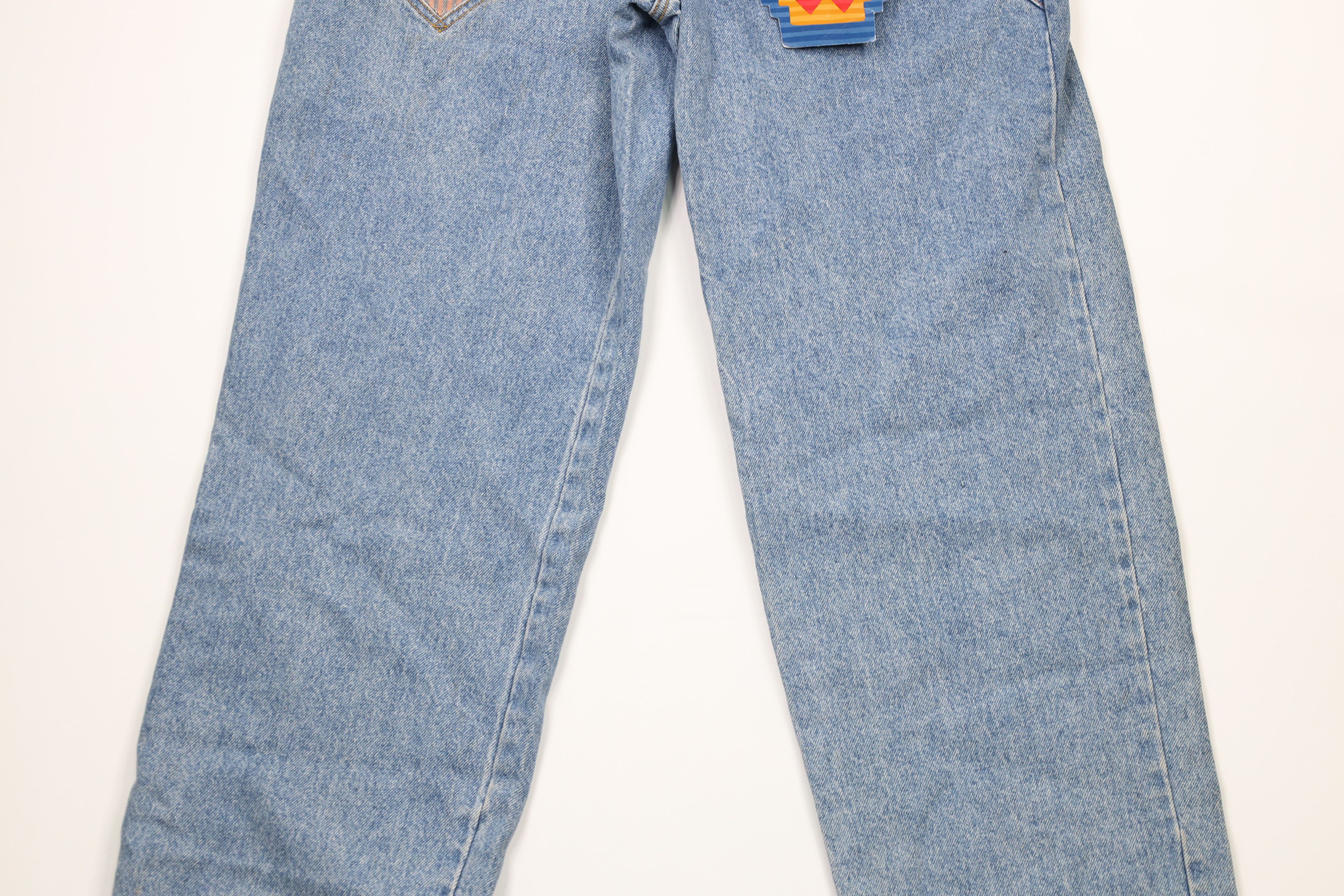 Vintage NOS Vintage 90s Major Damage Patchwork Flip Cuff Denim Jeans Size US 32 / EU 48 - 3 Thumbnail