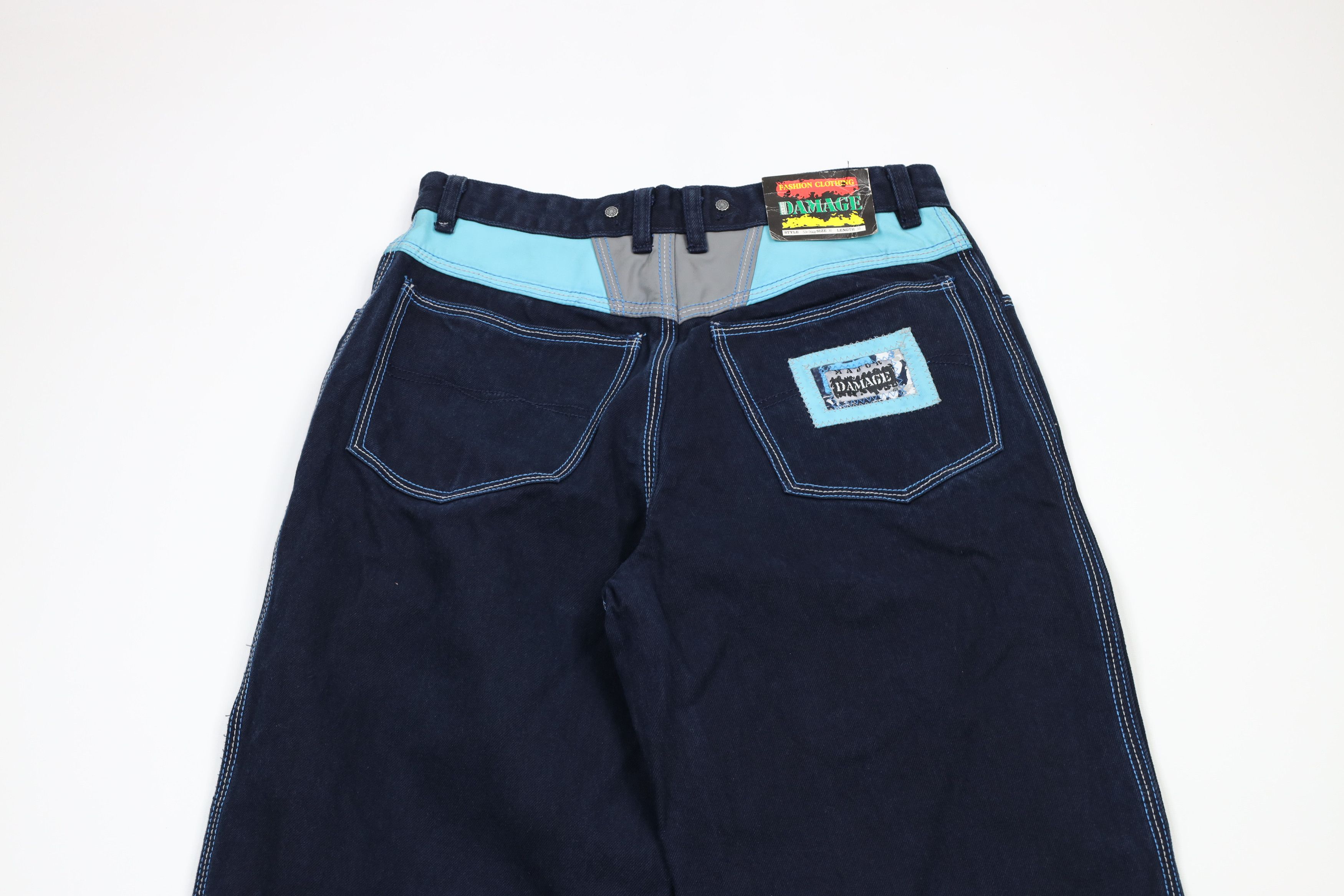 パンツ 1990s vintage victim damage buggy denim CRIMINAL DAMAGE BOARDWEAR 006 INDIGO BLUE MUSHROOM BAGGY
