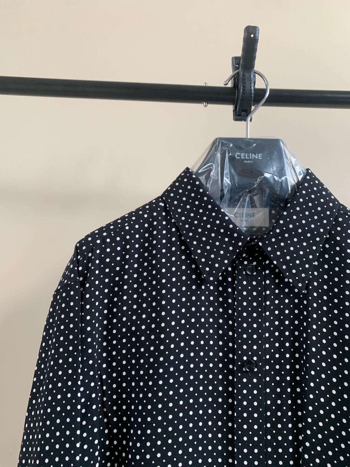 Celine Polka Dot Button Chemise in Black & White Size US XL / EU 56 / 4 - 6 Thumbnail