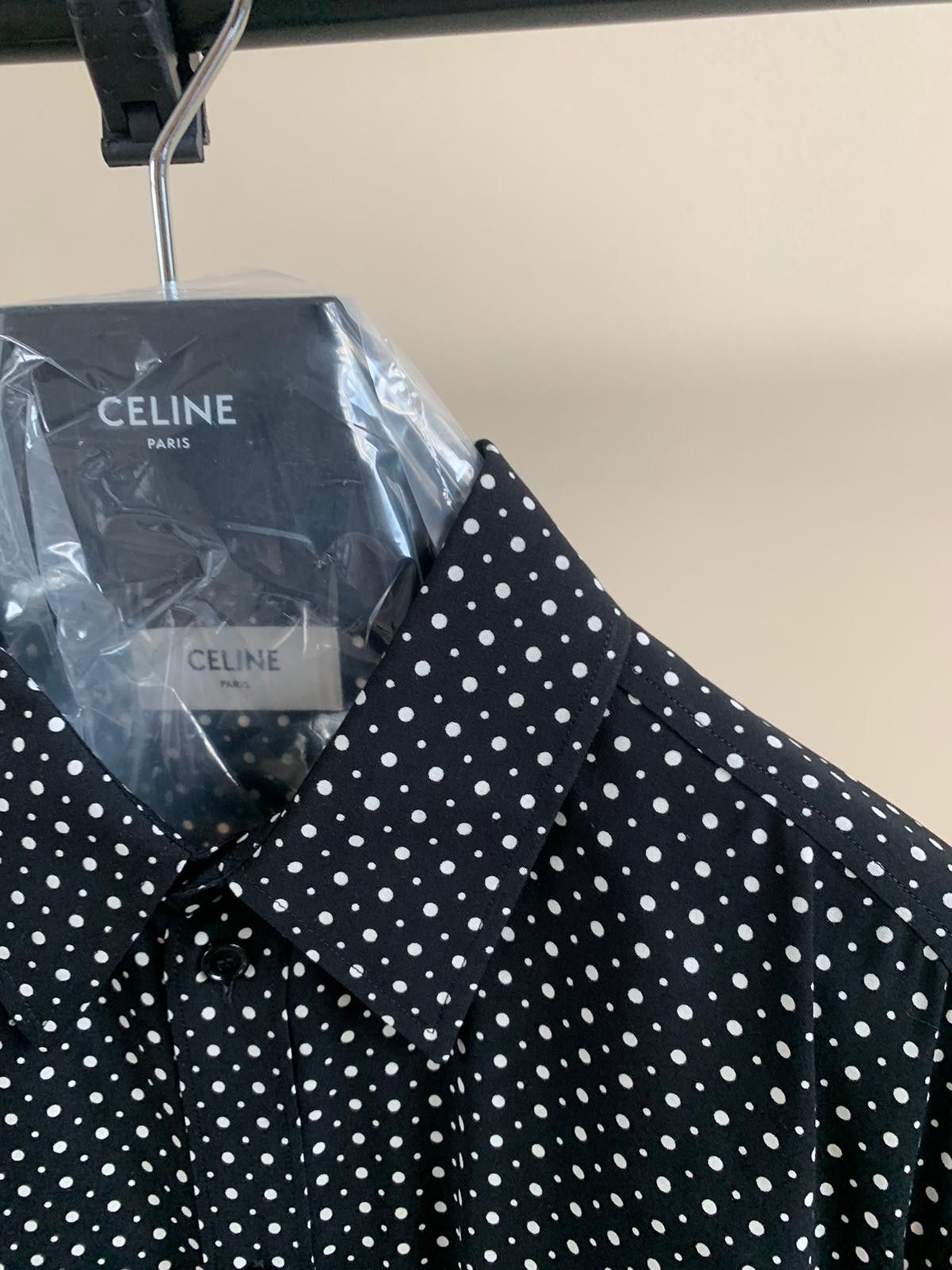 Celine Polka Dot Button Chemise in Black & White Size US XL / EU 56 / 4 - 9 Thumbnail