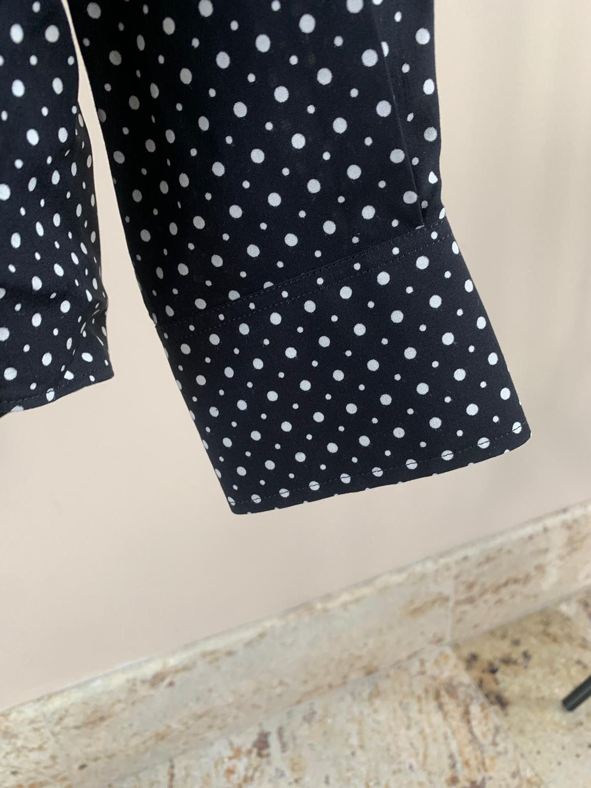 Celine Polka Dot Button Chemise in Black & White Size US XL / EU 56 / 4 - 4 Thumbnail