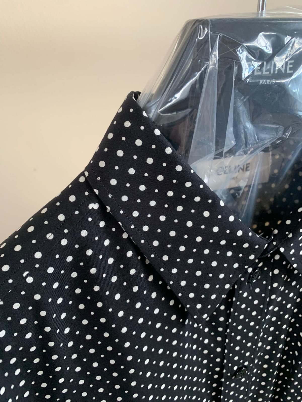 Celine Polka Dot Button Chemise in Black & White Size US XL / EU 56 / 4 - 8 Thumbnail
