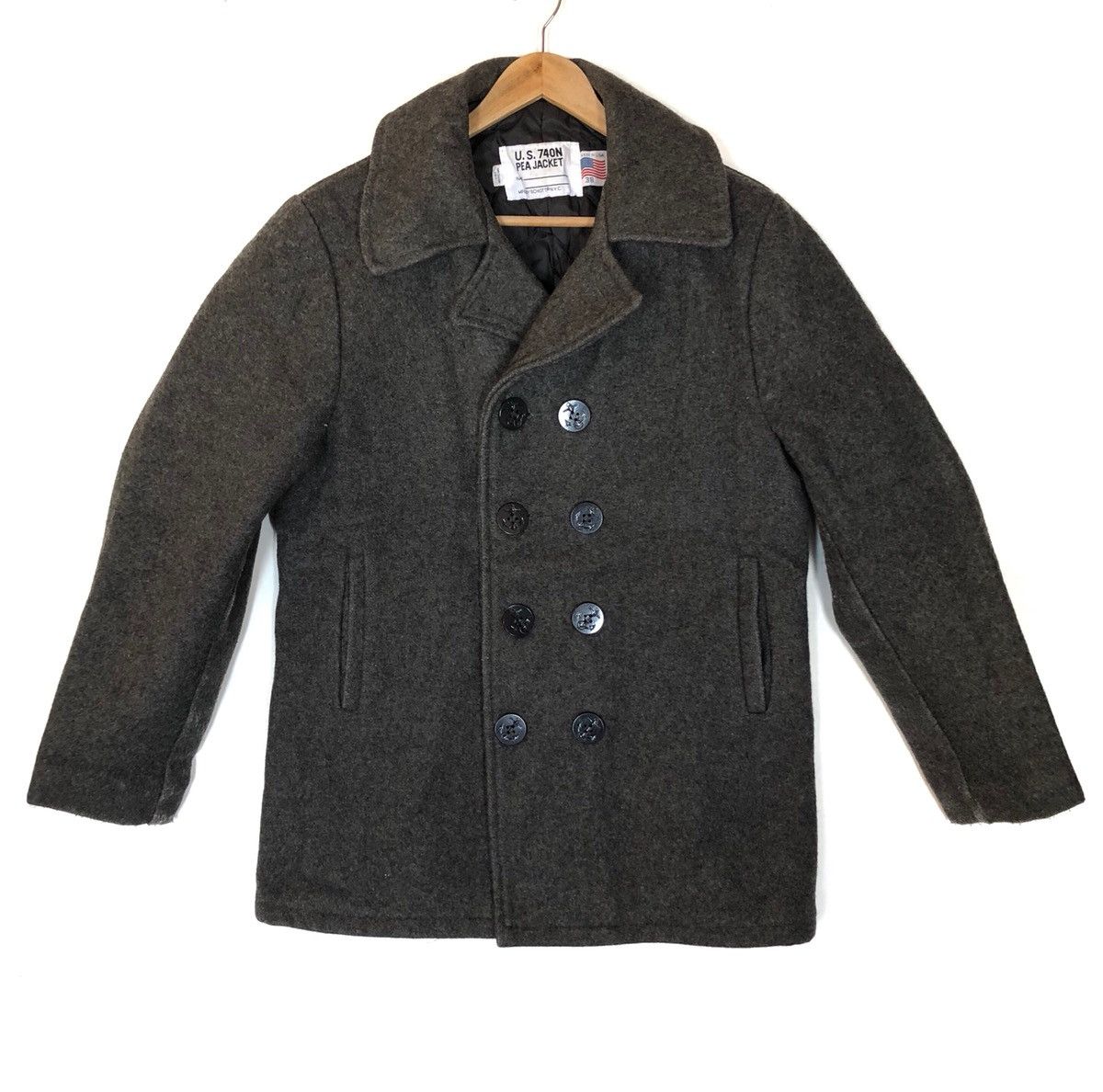 Schott Schott US 740N Pea Coat Jacket Made in Usa Size US M / EU 48-50 / 2 - 1 Thumbnail