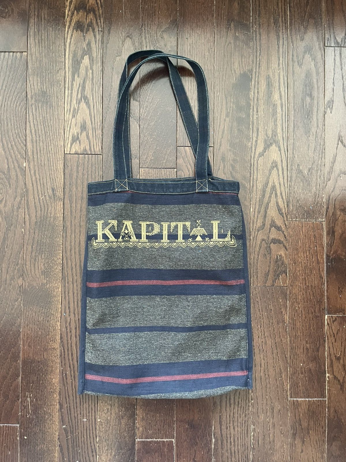 Kapital × Kapital Kountry Kapital Logo Tote Bag Reversible Raw Denim Size ONE SIZE - 3 Thumbnail