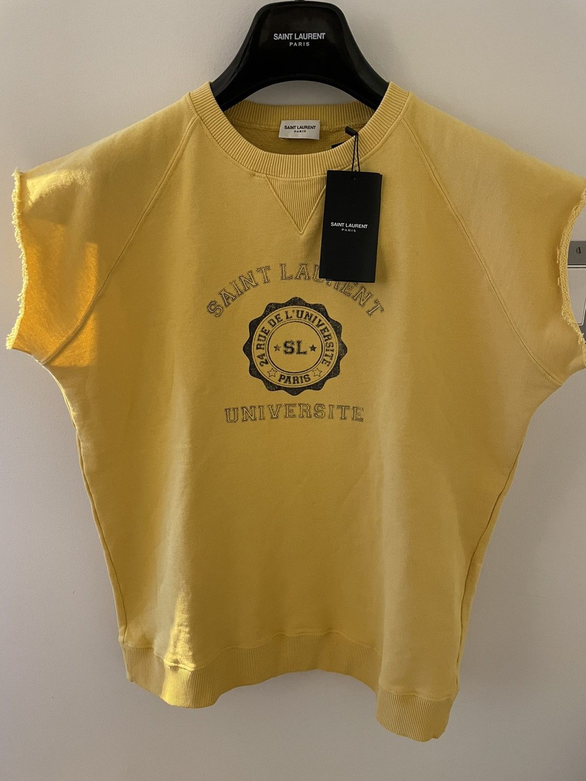 Hedi Slimane × Saint Laurent Paris × Yves Saint Laurent Super Rare Limited Edition Destroy Distressed Universitr Top Size US L / EU 52-54 / 3 - 18 Thumbnail