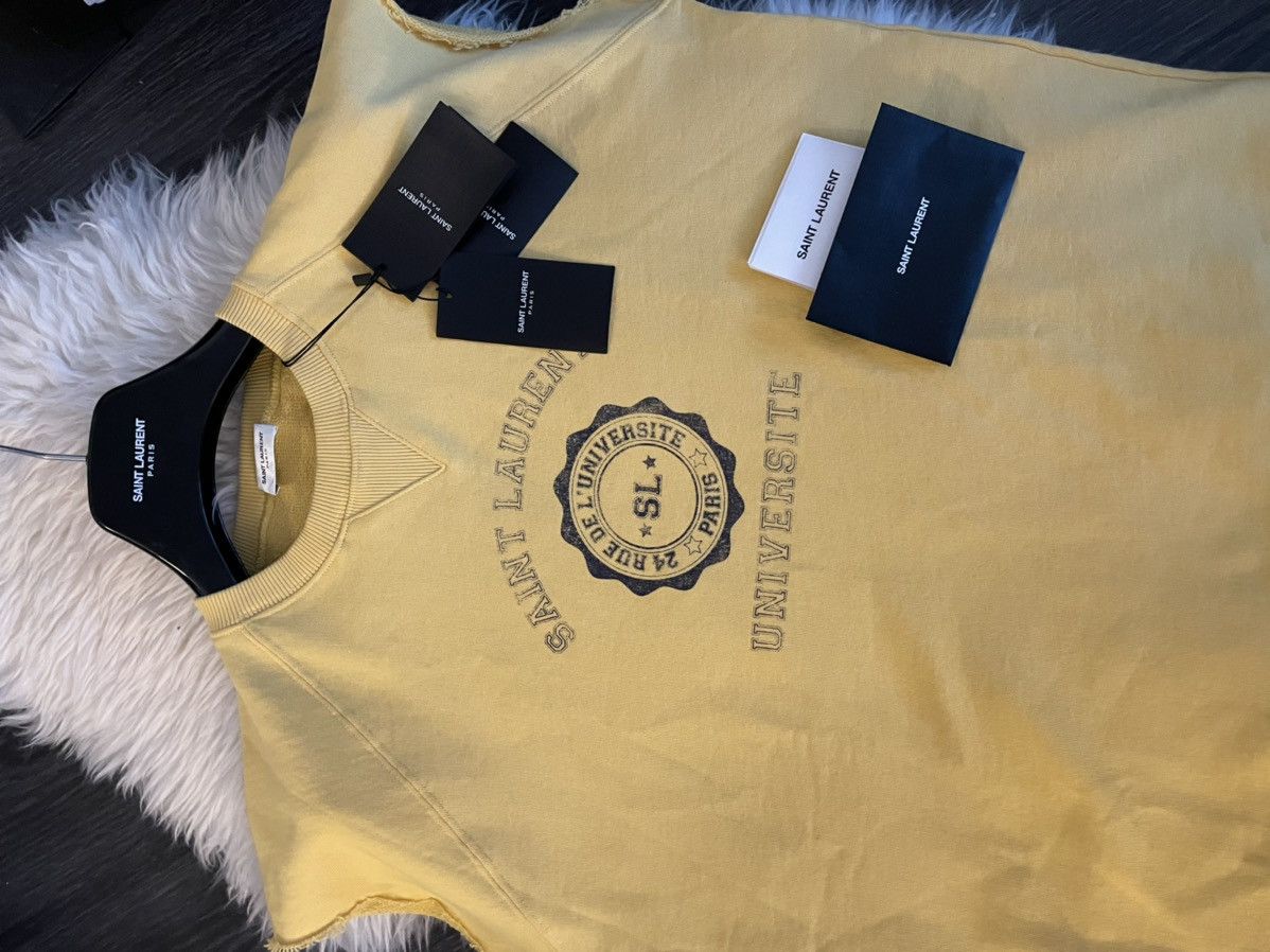 Hedi Slimane × Saint Laurent Paris × Yves Saint Laurent Super Rare Limited Edition Destroy Distressed Universitr Top Size US L / EU 52-54 / 3 - 15 Thumbnail