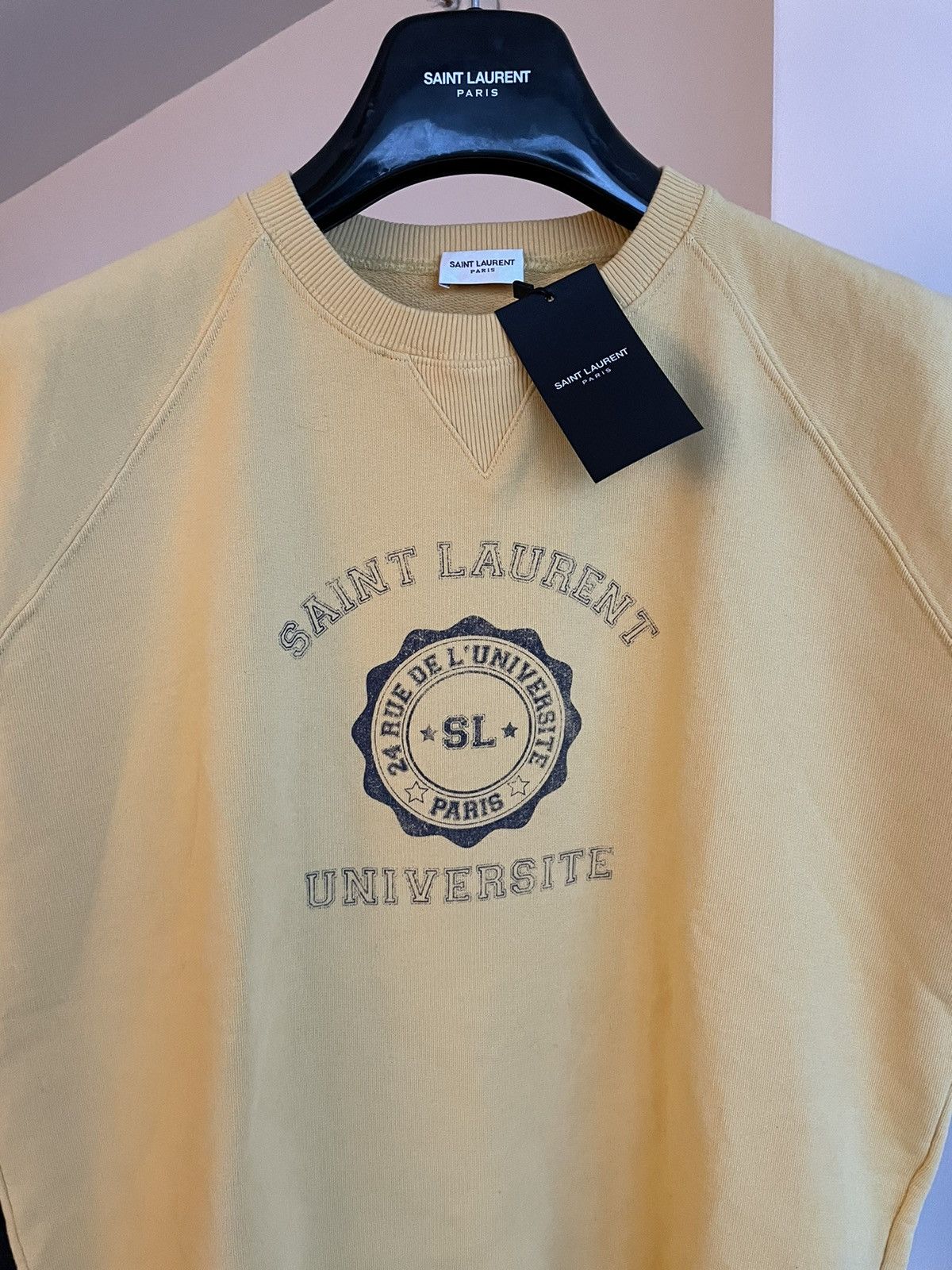 Hedi Slimane × Saint Laurent Paris × Yves Saint Laurent Super Rare Limited Edition Destroy Distressed Universitr Top Size US L / EU 52-54 / 3 - 14 Thumbnail