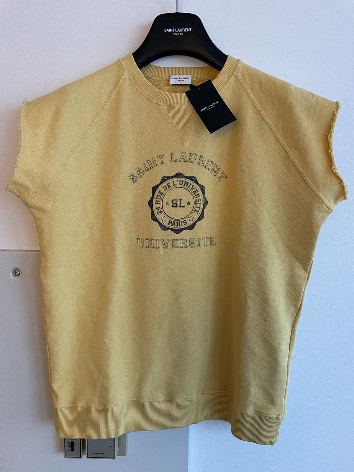 Hedi Slimane × Saint Laurent Paris × Yves Saint Laurent Super Rare Limited Edition Destroy Distressed Universitr Top Size US L / EU 52-54 / 3 - 9 Thumbnail