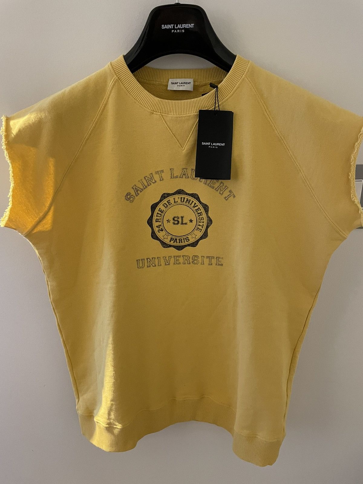 Hedi Slimane × Saint Laurent Paris × Yves Saint Laurent Super Rare Limited Edition Destroy Distressed Universitr Top Size US L / EU 52-54 / 3 - 17 Thumbnail