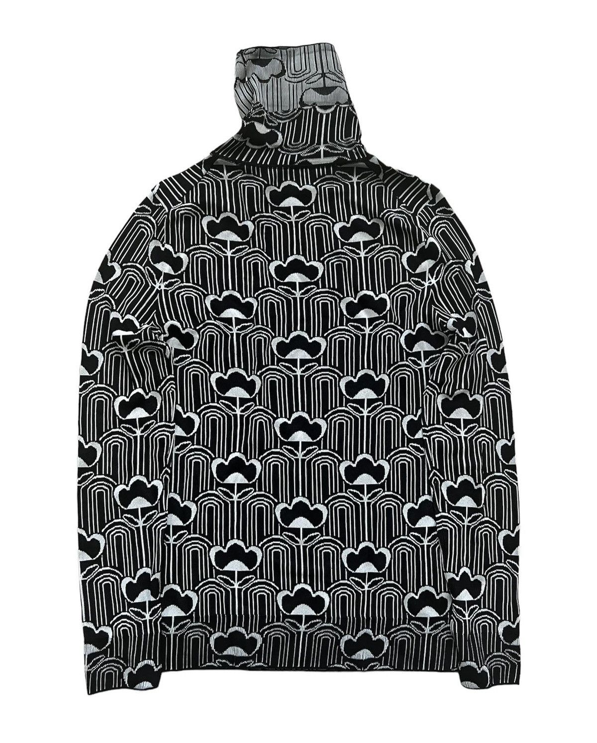 Prada × Raf Simons RAF Simons Miuccia Prada 2021 Flower Jacquard Turtleneck Size US L / EU 52-54 / 3 - 2 Thumbnail