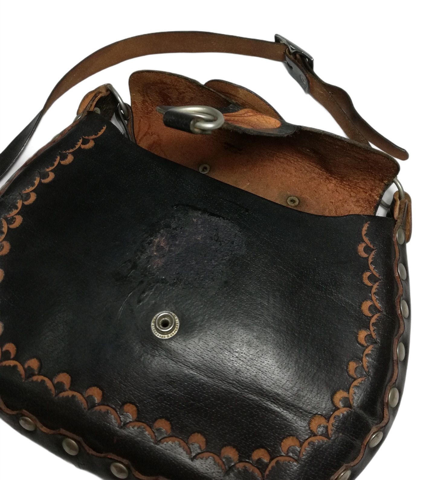 Genuine Leather × Handmade × Vintage 🔥Bag Leather Horse Saddle Purse Feather Three Belt Pack Size ONE SIZE - 20 Thumbnail