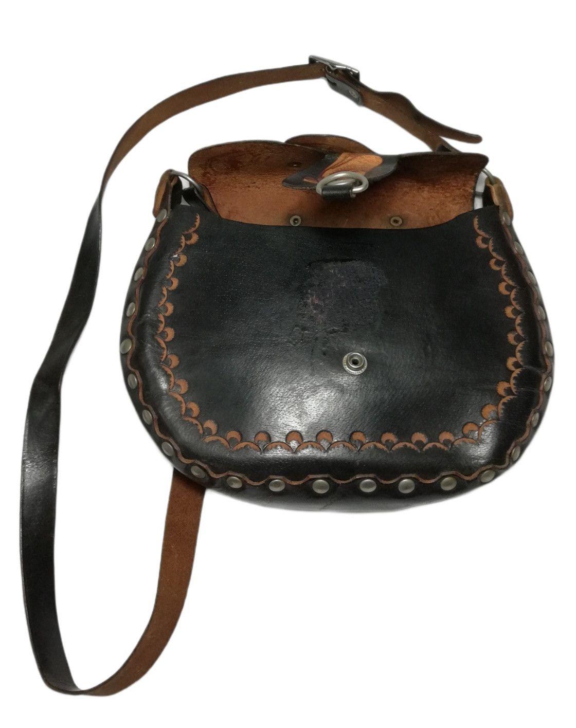 Genuine Leather × Handmade × Vintage 🔥Bag Leather Horse Saddle Purse Feather Three Belt Pack Size ONE SIZE - 19 Thumbnail