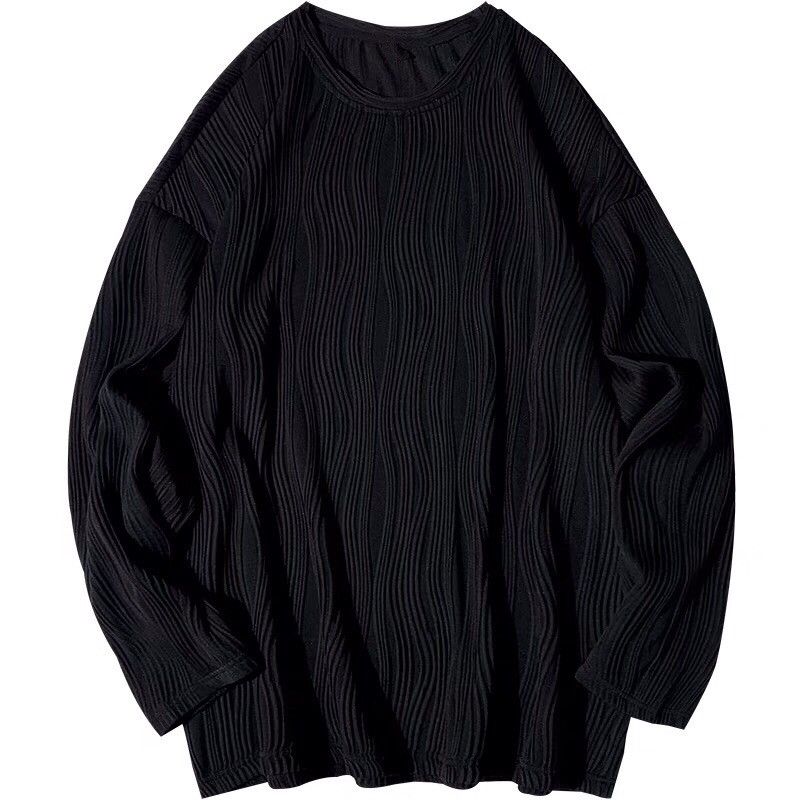 Japanese Brand × Vintage Korean fashion black wave pleats long sleeve top pullover Size US XXL / EU 58 / 5 - 6 Thumbnail