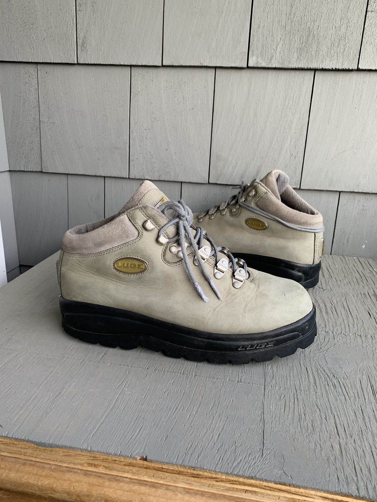 Lugz Streetwear Vintage 90s Putty Gray Suede Lugz Boots Grailed