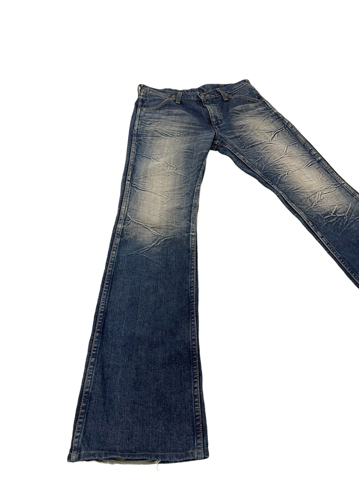 Japanese Brand Flare Jeans Wrangler Japan Acid Wash Boot Cut Denim 2🟦2 Size US 30 / EU 46 - 3 Thumbnail