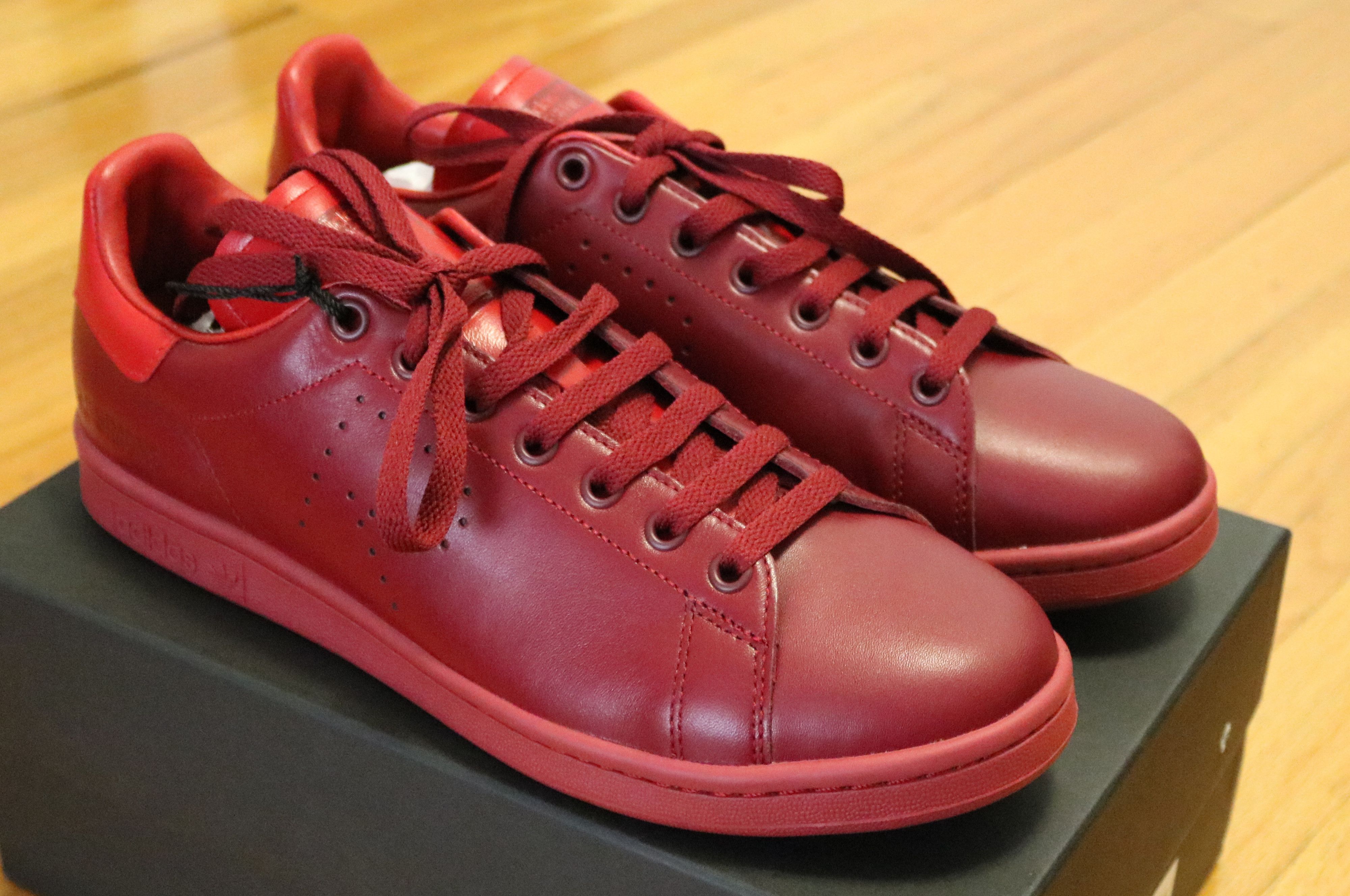 Adidas Raf Simons Raf Simons x Adidas Stan Smith Burgundy Sneakers Grailed