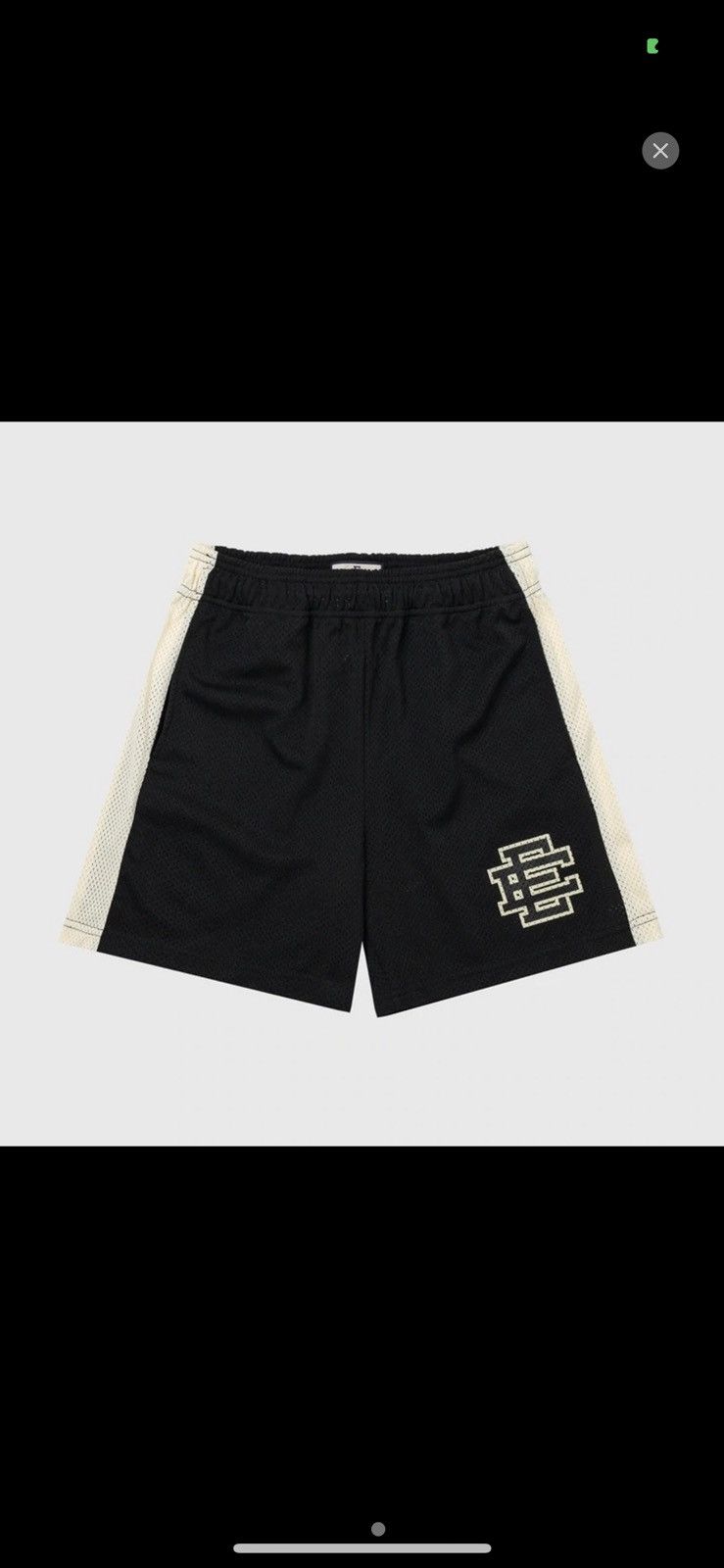 image of Eric Emanuel Ee Basic Shorts Black / Antique White V1, Men's (Size 36)