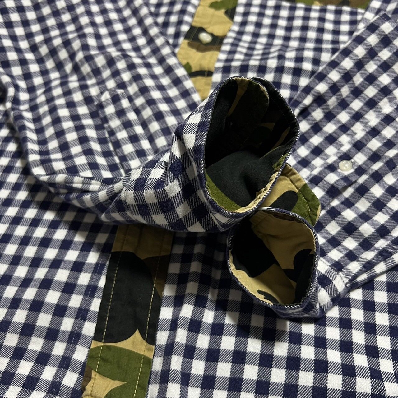 Bape BAPE APE long sleeve shirts check 1st Camo Size US M / EU 48-50 / 2 - 2 Thumbnail