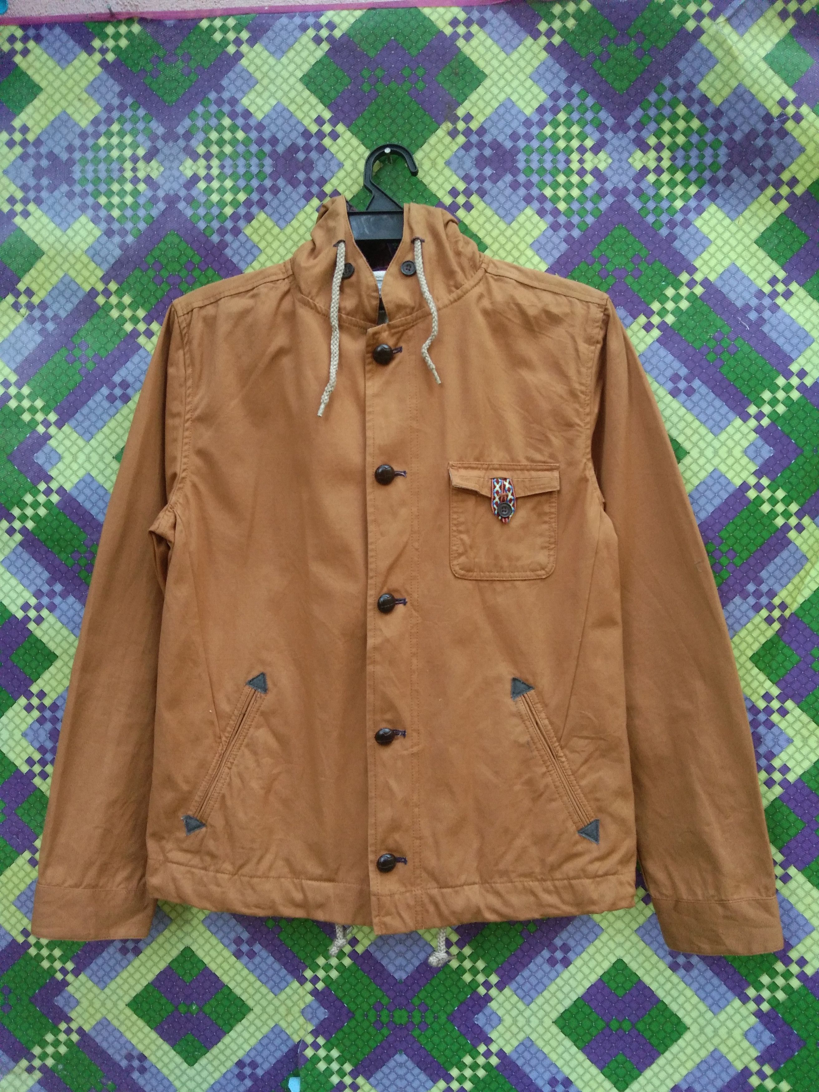 Japanese Brand GLENMIST MEN'S KHAKI JACKET WITH HOOD Size US S / EU 44-46 / 1 - 1 Thumbnail