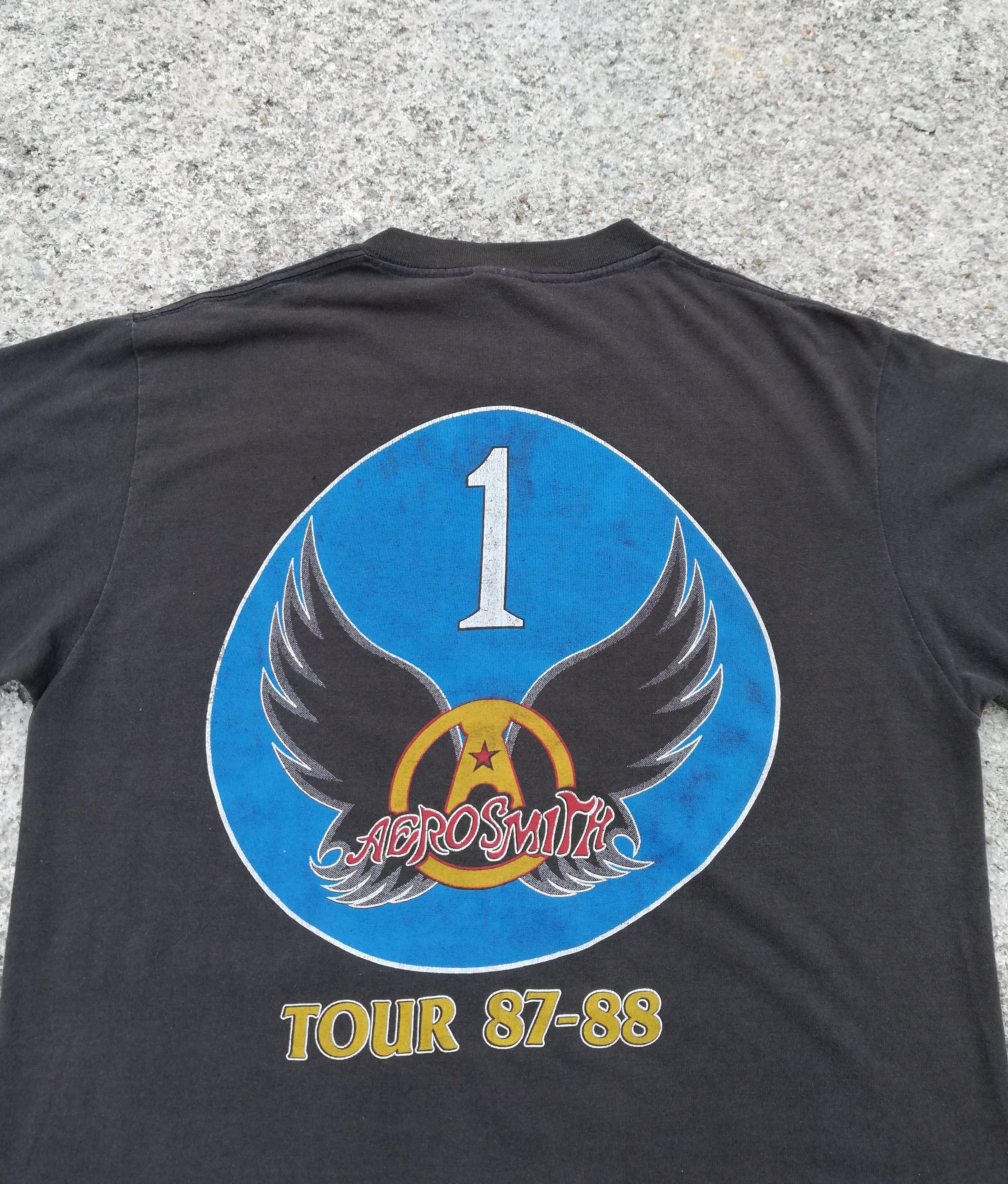 Aerosmith × Band Tees × Vintage 🔥Aerosmith Aero Force One Tour 1987 - 88 Tee Spring Ford🔥 Size US M / EU 48-50 / 2 - 12 Thumbnail